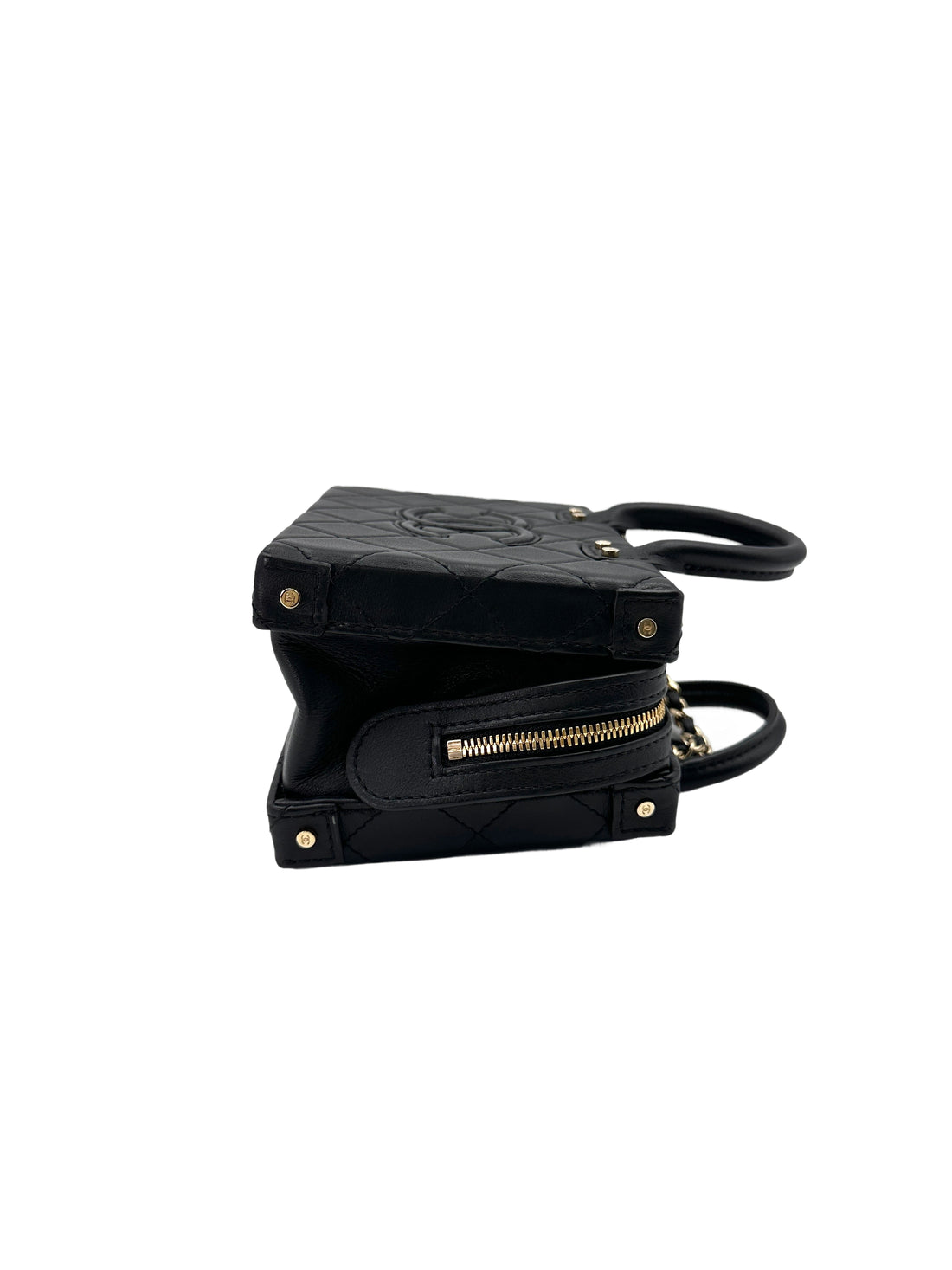 Chanel 22B Black Quilted Leather Handle Bag(N5***N8) CC1808
