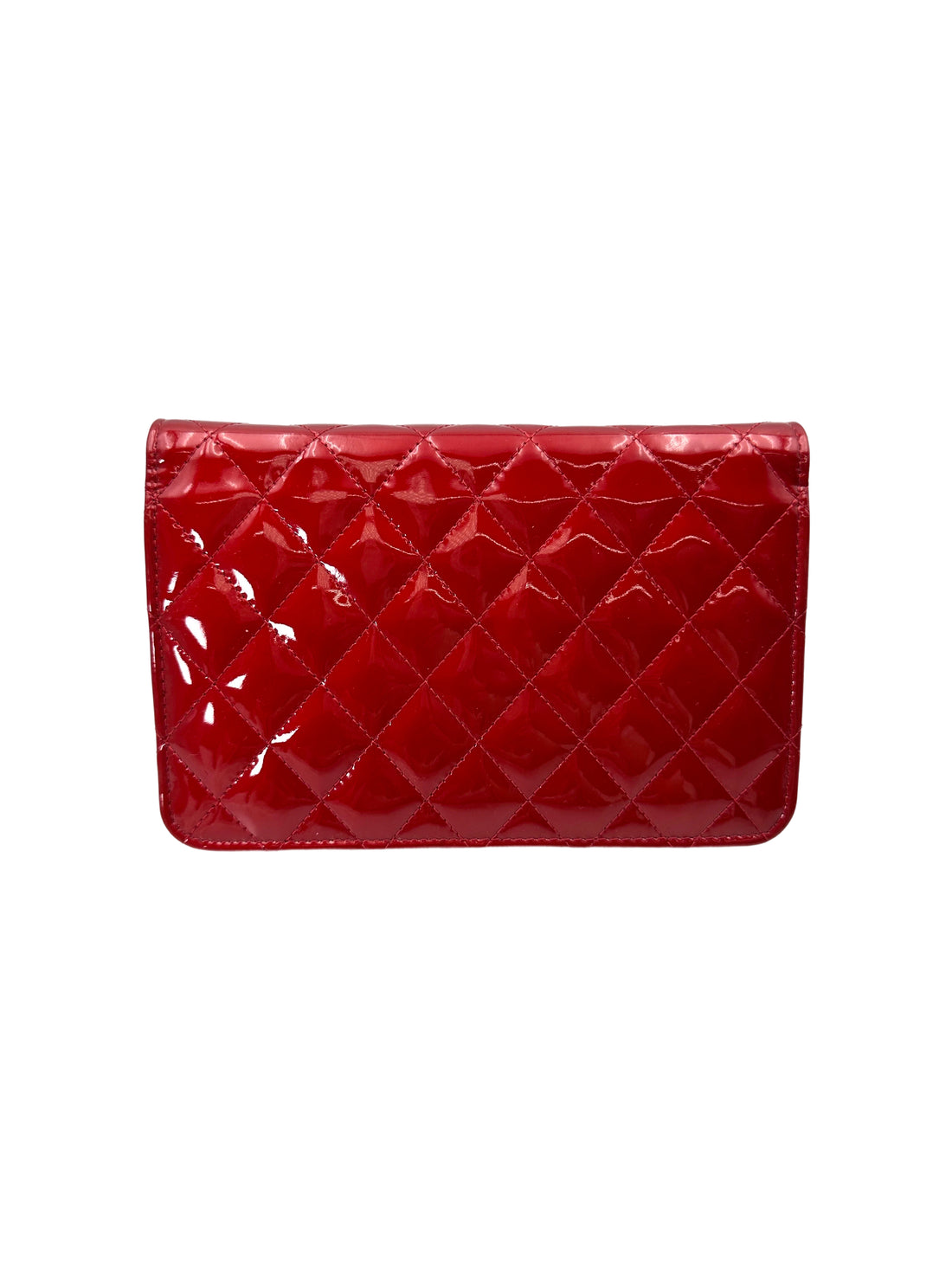 Chanel Red Quilted Patent Leather Wallet On Chain(18***58) CC1809