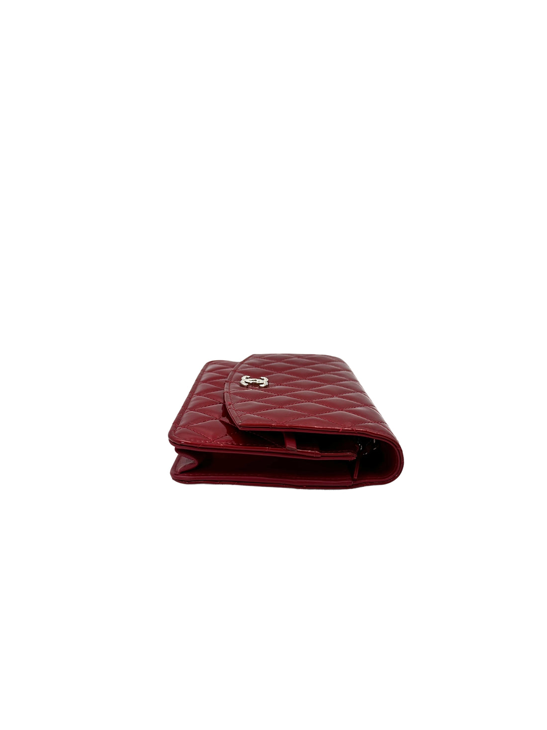 Chanel Red Quilted Patent Leather Wallet On Chain(18***58) CC1809
