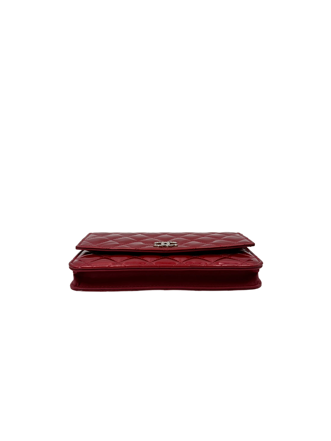 Chanel Red Quilted Patent Leather Wallet On Chain(18***58) CC1809
