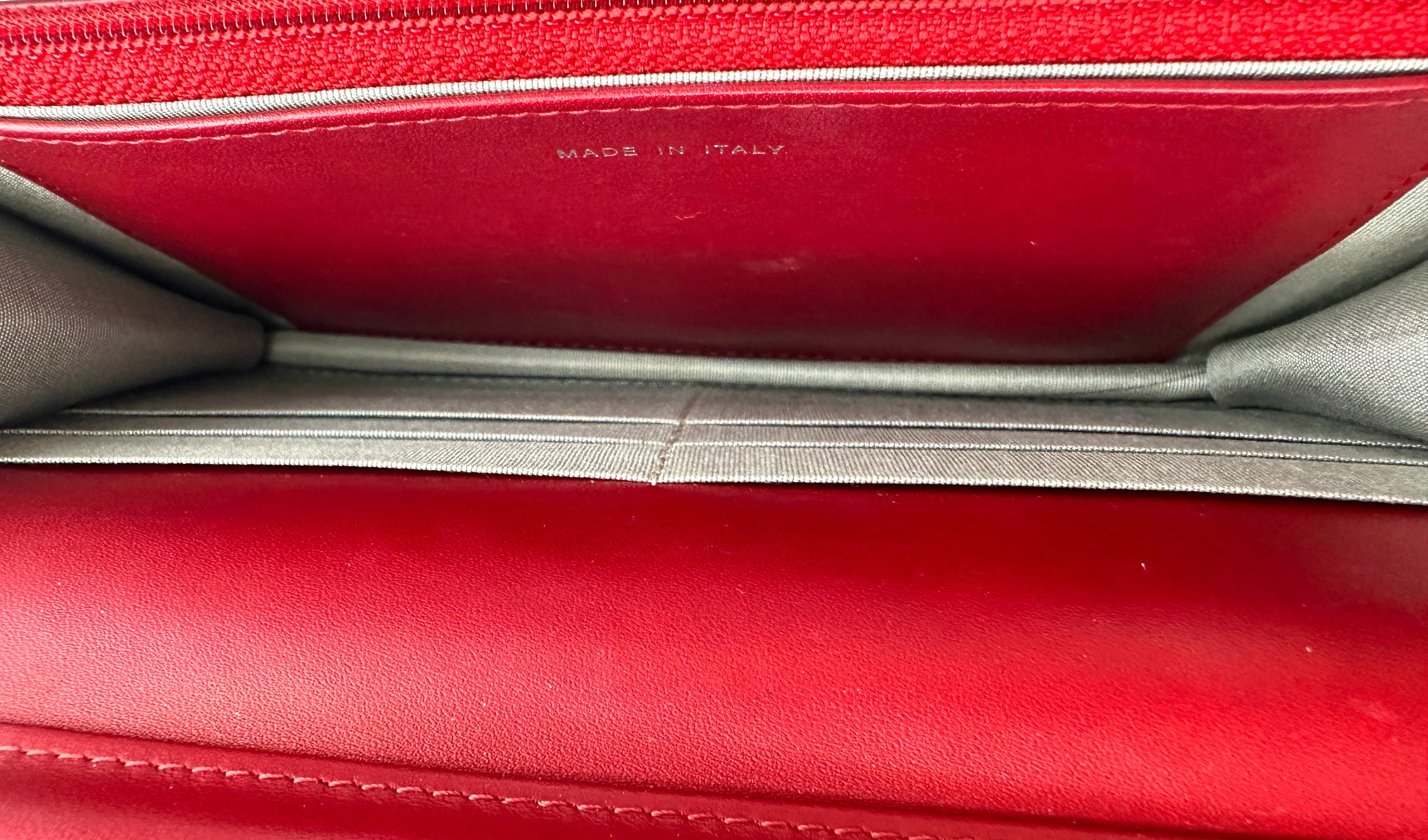 Chanel Red Quilted Patent Leather Wallet On Chain(18***58) CC1809