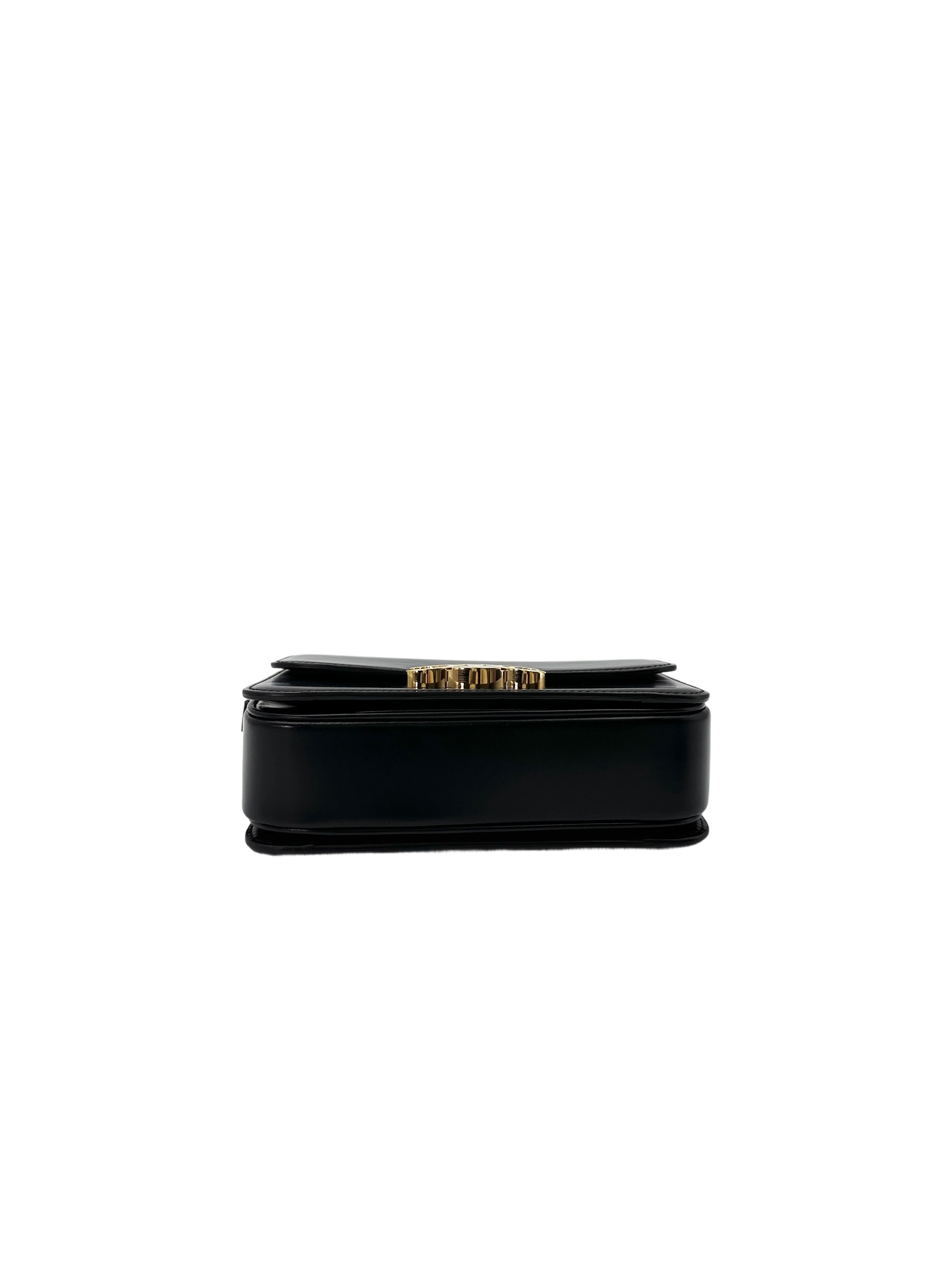 Celine Teen Triomphe Black Leather Shoulder Bag CEL
