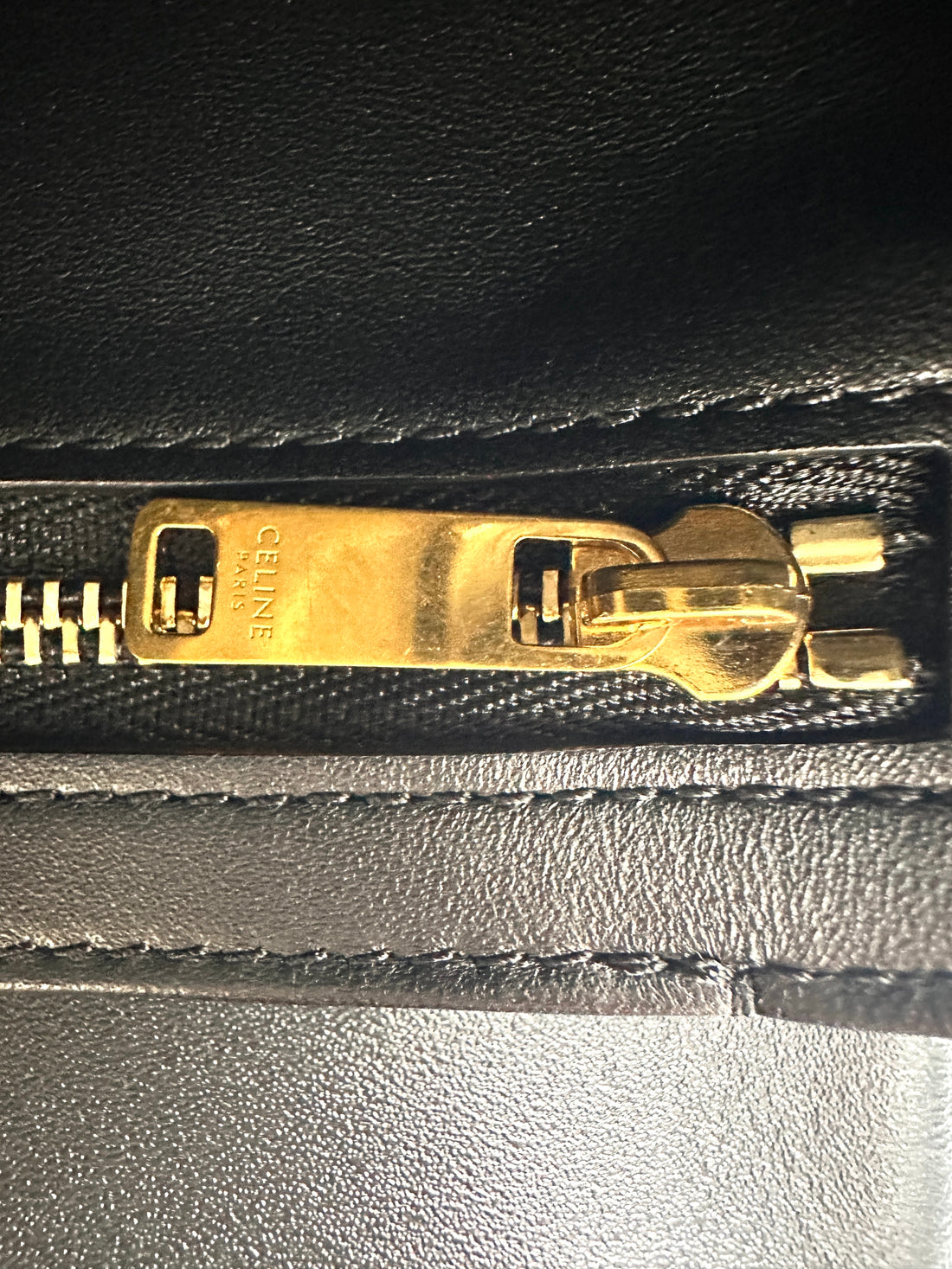 Celine Teen Triomphe Black Leather Shoulder Bag CEL