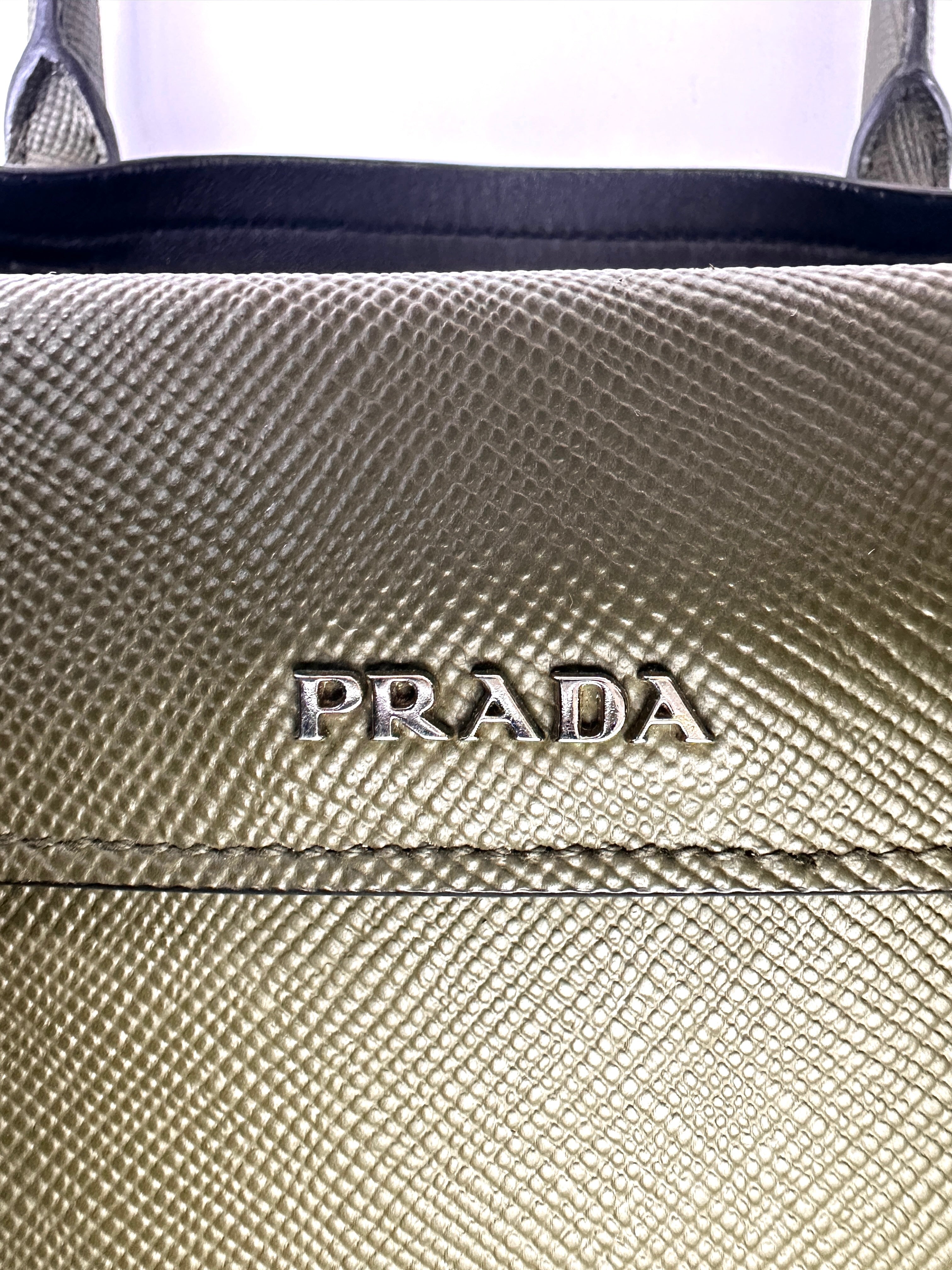 Prada Diagramme Silver Quilted Leather Shoulder Bag PR277