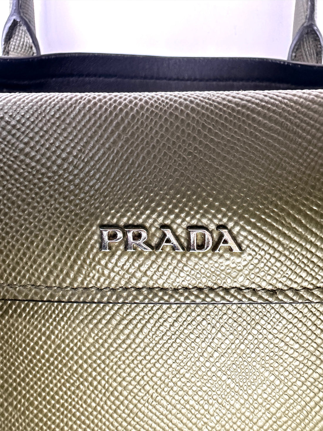 Prada Diagramme Silver Quilted Leather Shoulder Bag PR277
