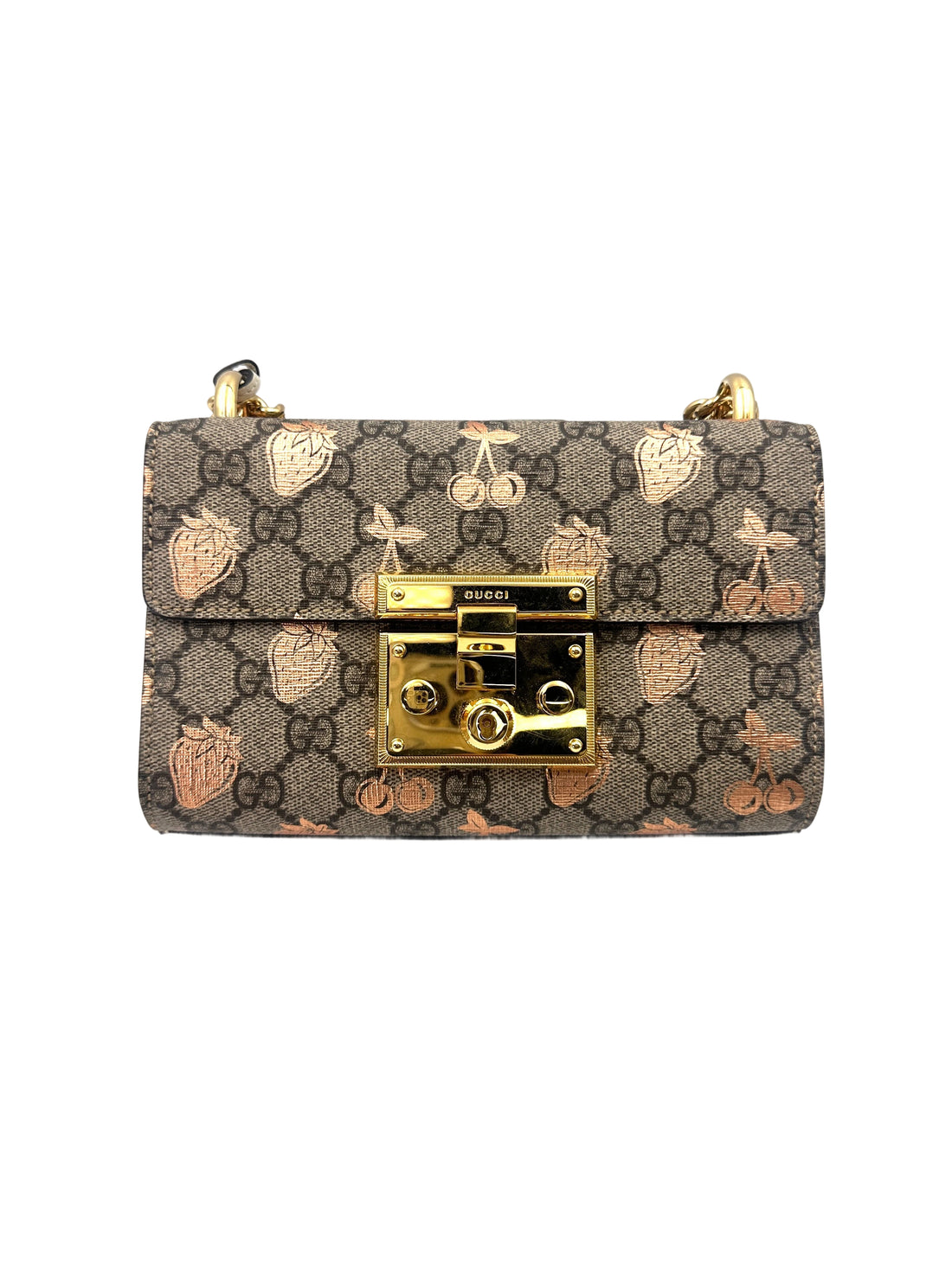 Gucci Padlock GG Supreme Berry Print Shoulder Bag GG860