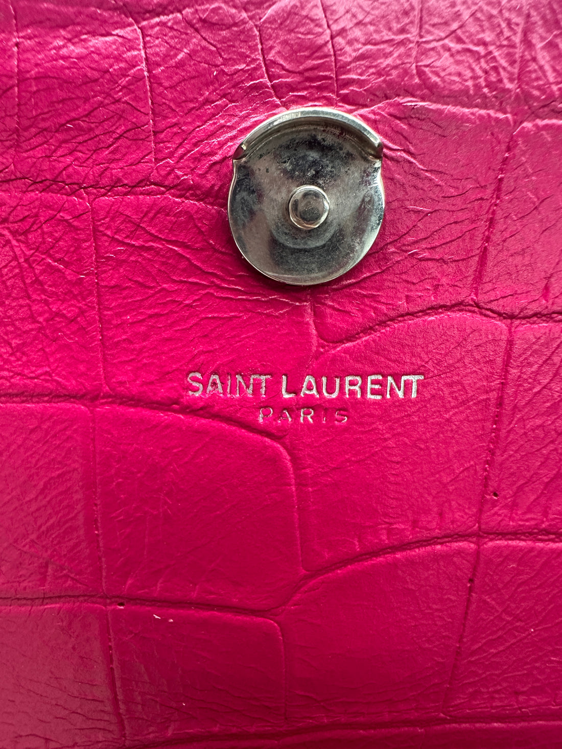 Saint Laurent Kate Tassel Red Croc-Embossed Leather Flap Bag SL189