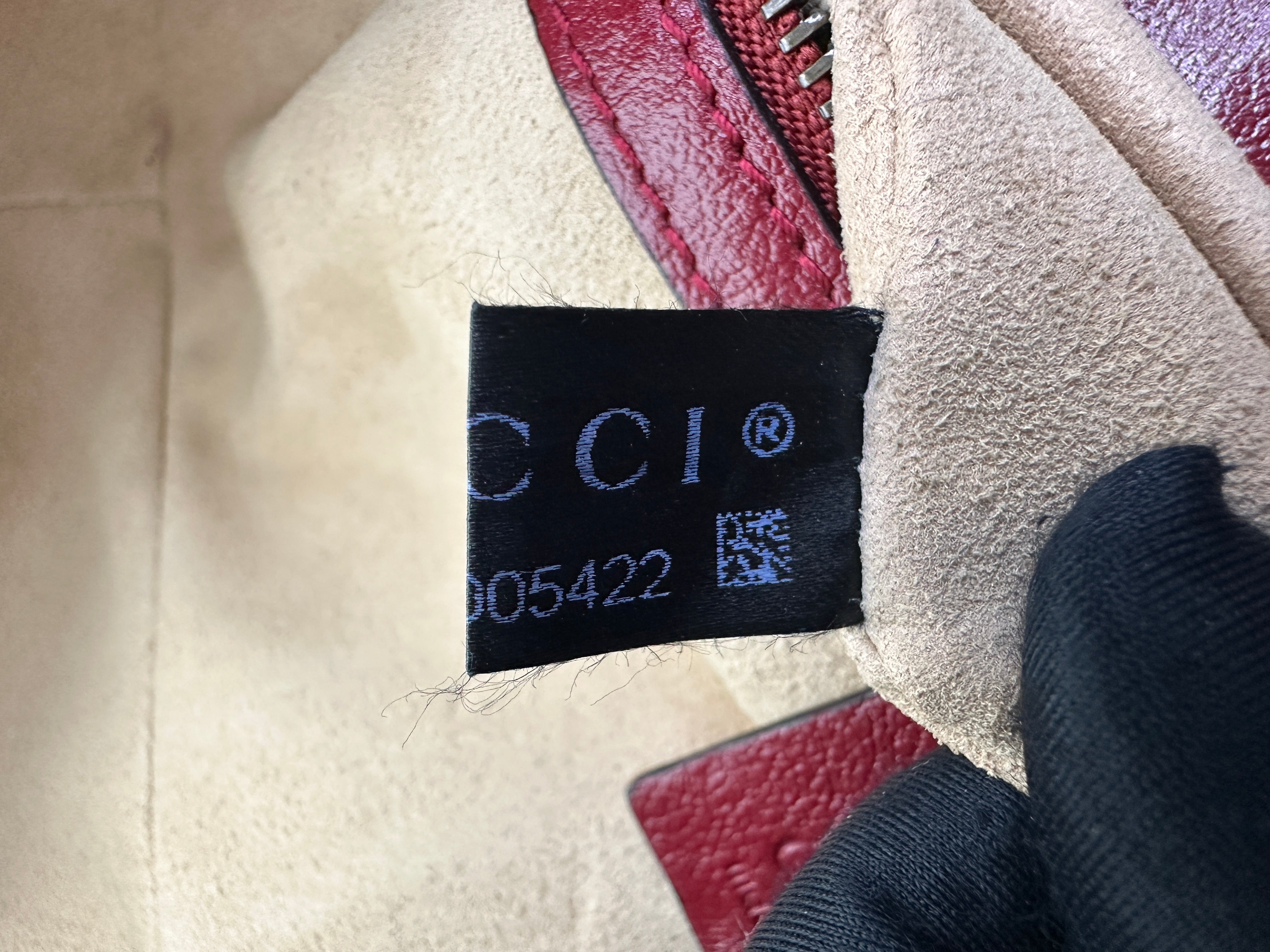 Gucci GG Marmont Black/Red Leather Medium Size Shoulder Bag GG859
