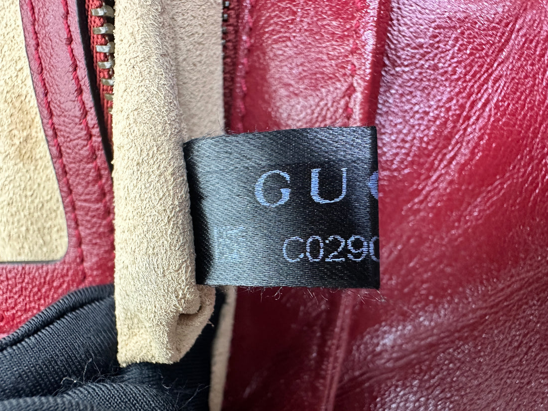 Gucci GG Marmont Black/Red Leather Medium Size Shoulder Bag GG859