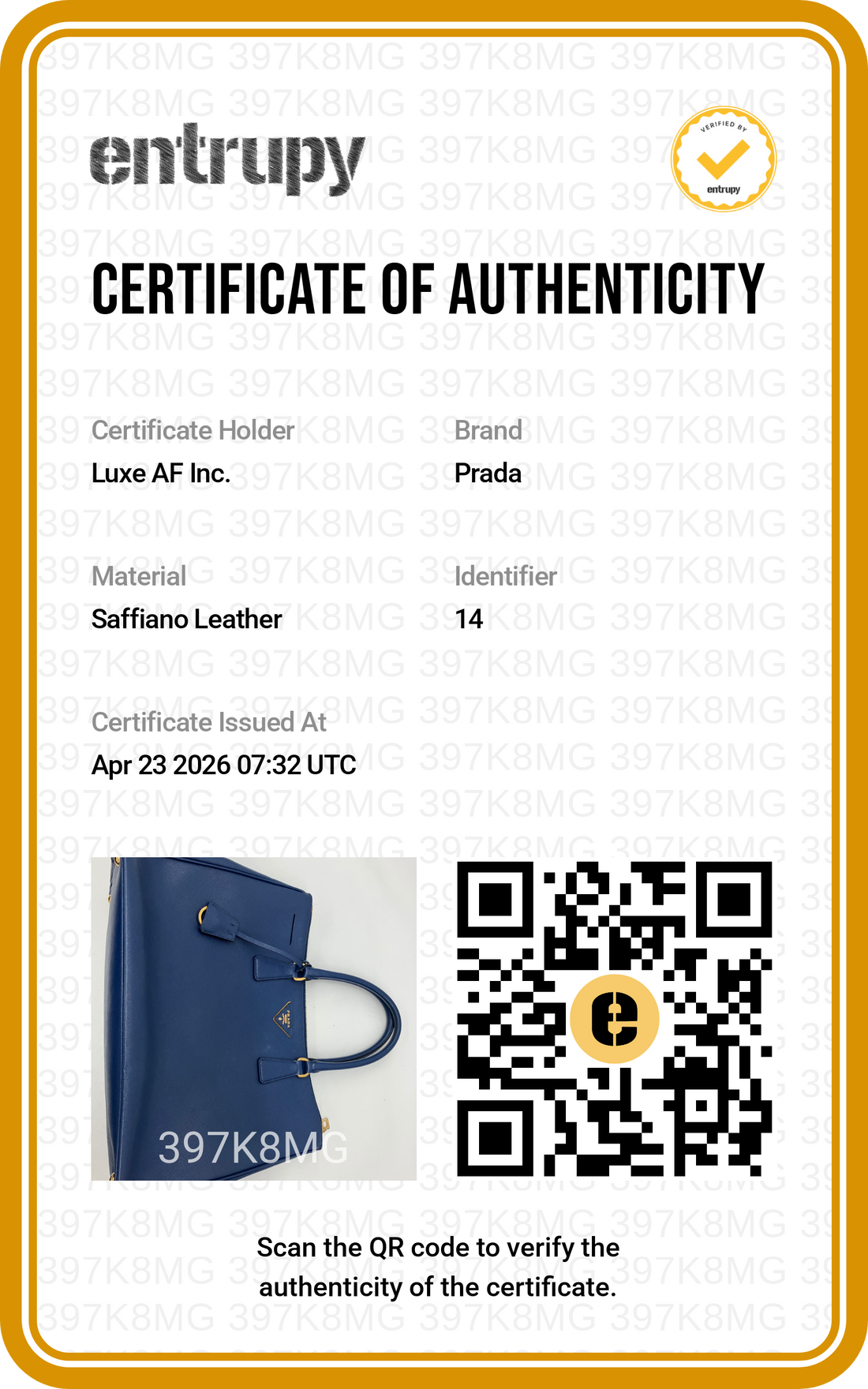 Prada Galleria Blue Saffiano Lux Leather Handle Bag PR282