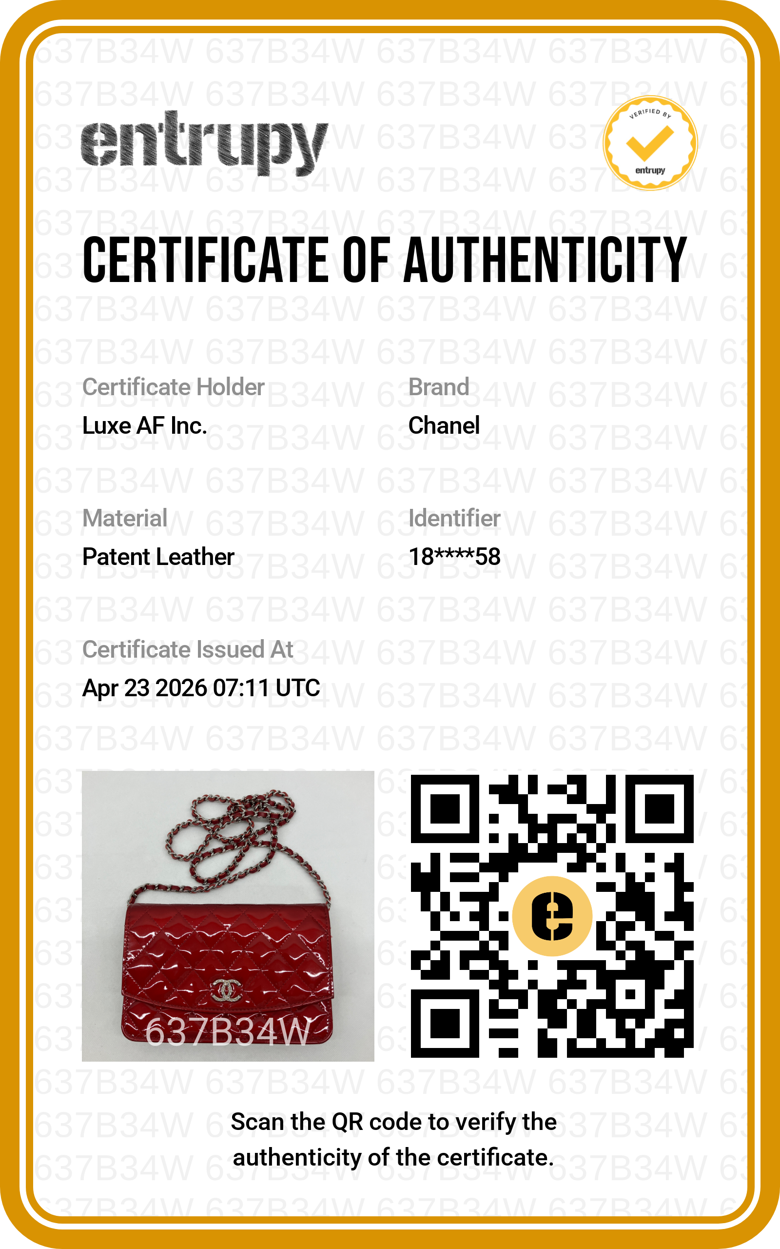 Chanel Red Quilted Patent Leather Wallet On Chain(18***58) CC1809