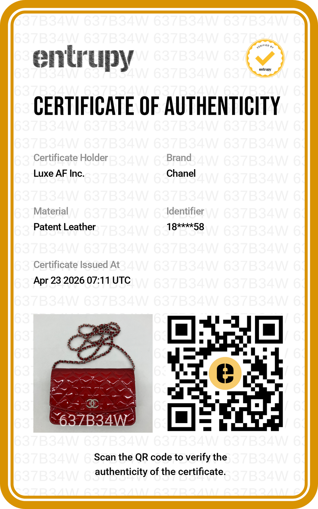 Chanel Red Quilted Patent Leather Wallet On Chain(18***58) CC1809