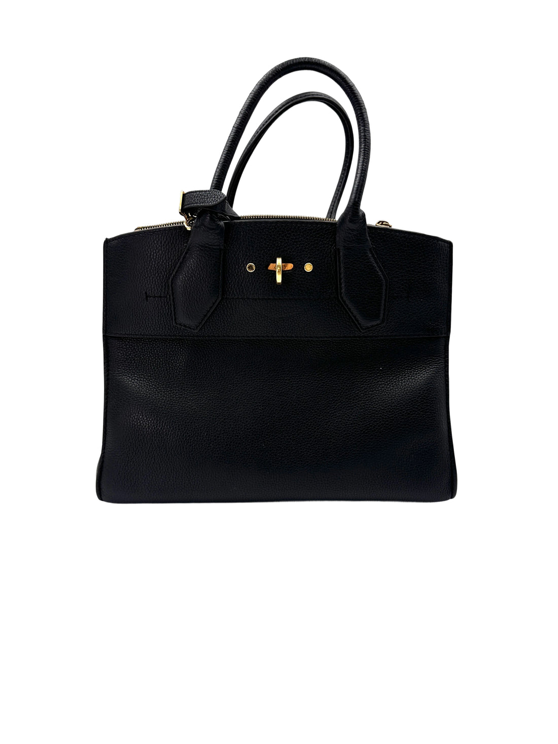 Louis Vuitton City Steamer Black Grained Leather Handle Bag LV2466