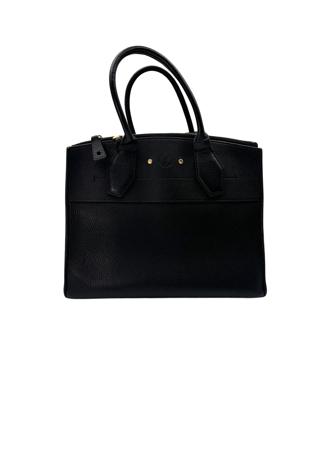 Louis Vuitton City Steamer Black Grained Leather Handle Bag LV2466