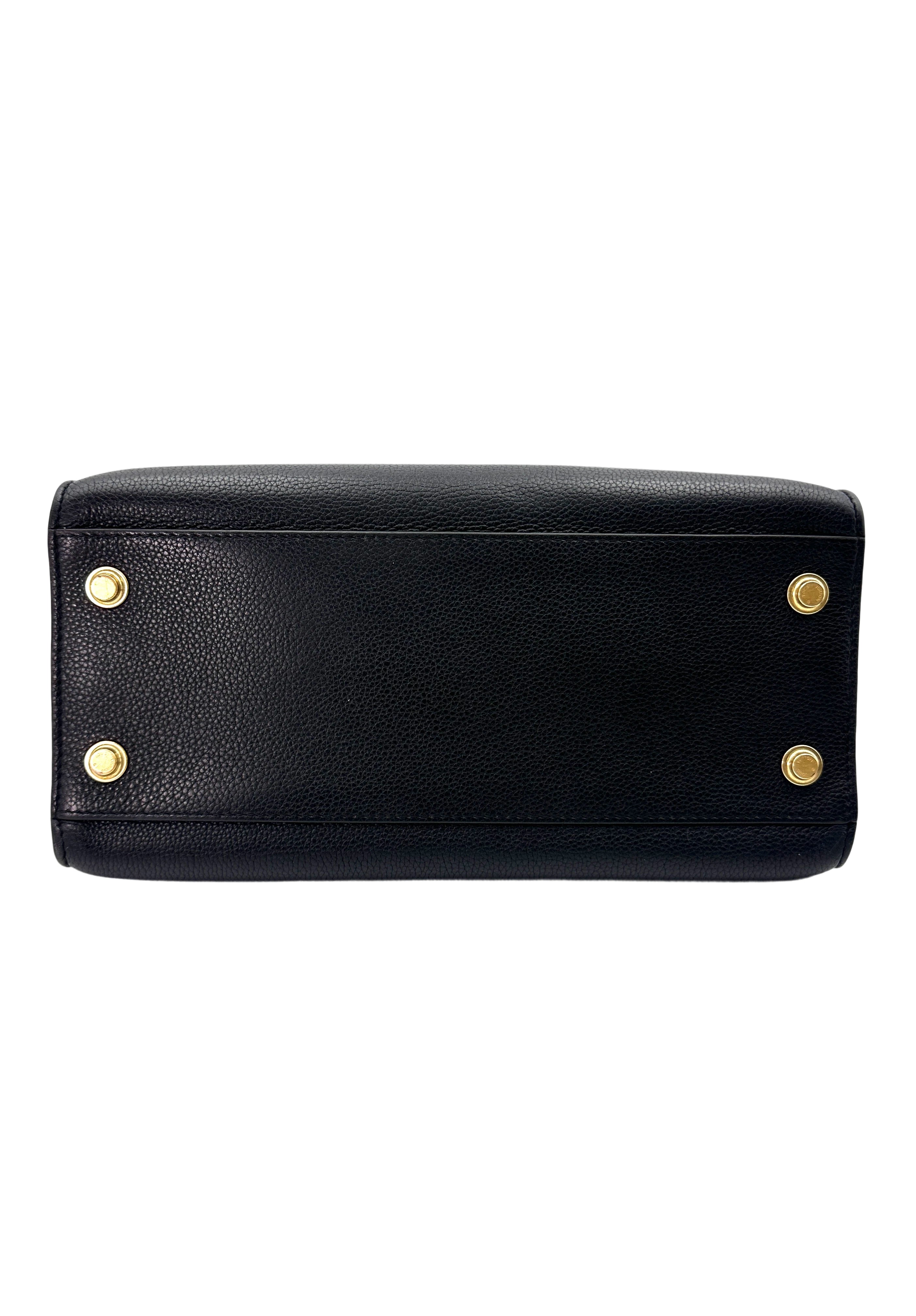 Louis Vuitton City Steamer Black Grained Leather Handle Bag LV2466