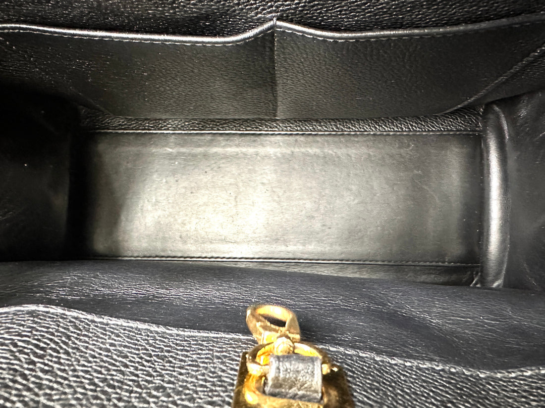 Louis Vuitton City Steamer Black Grained Leather Handle Bag LV2466