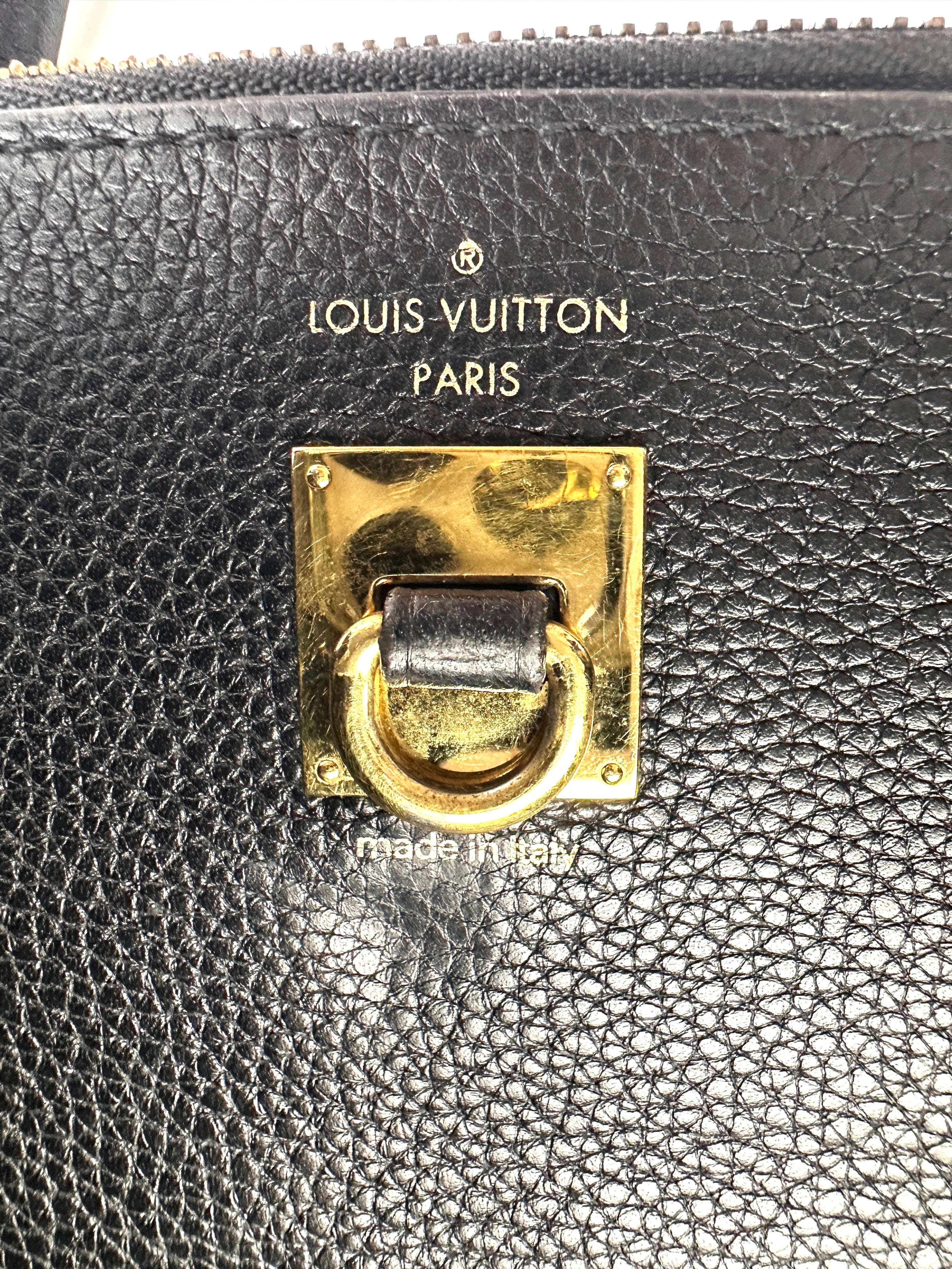 Louis Vuitton City Steamer Black Grained Leather Handle Bag LV2466