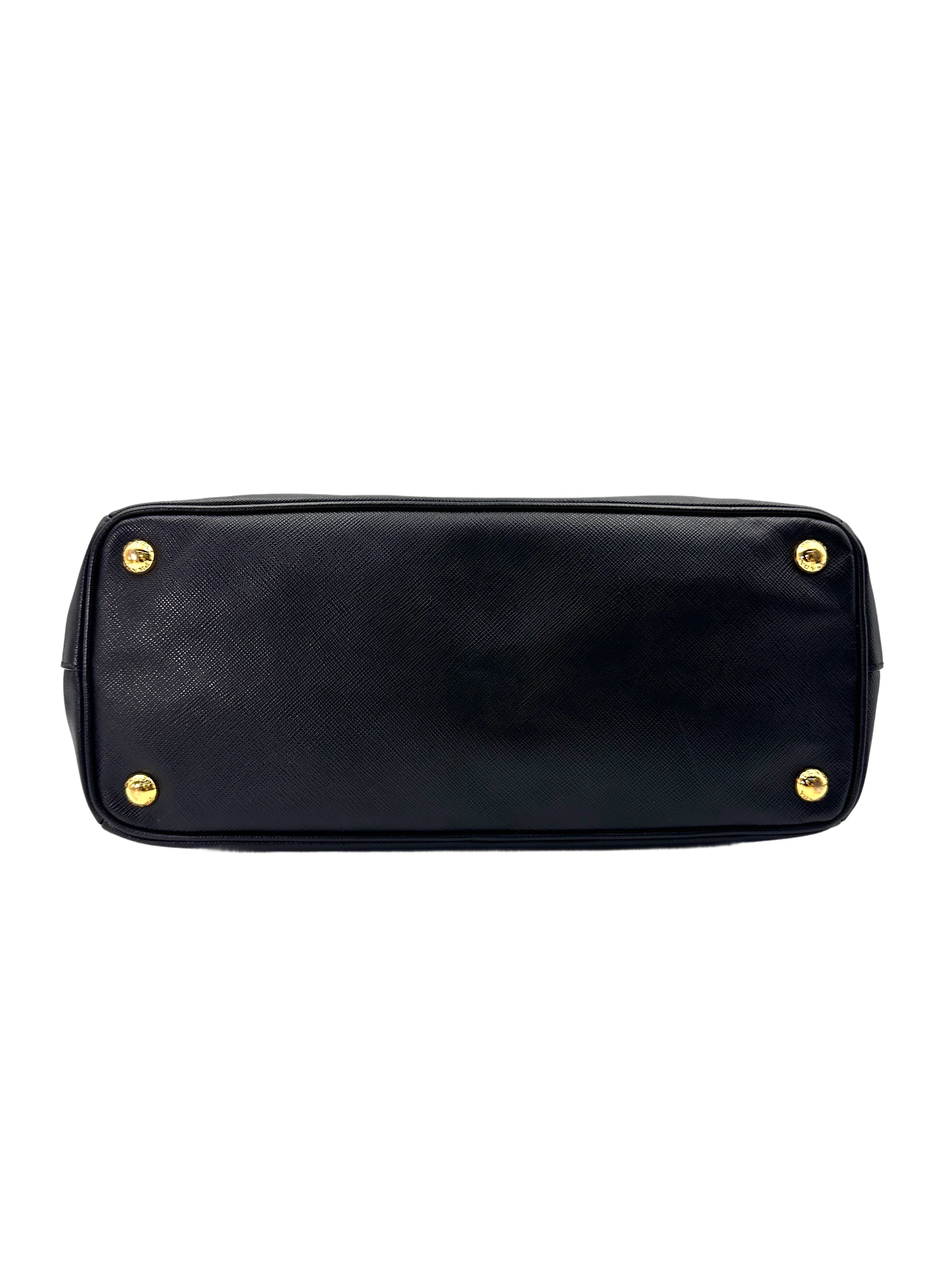 Prada Galleria Black Saffiano Lux Leather Medium Size Handle Bag PR278