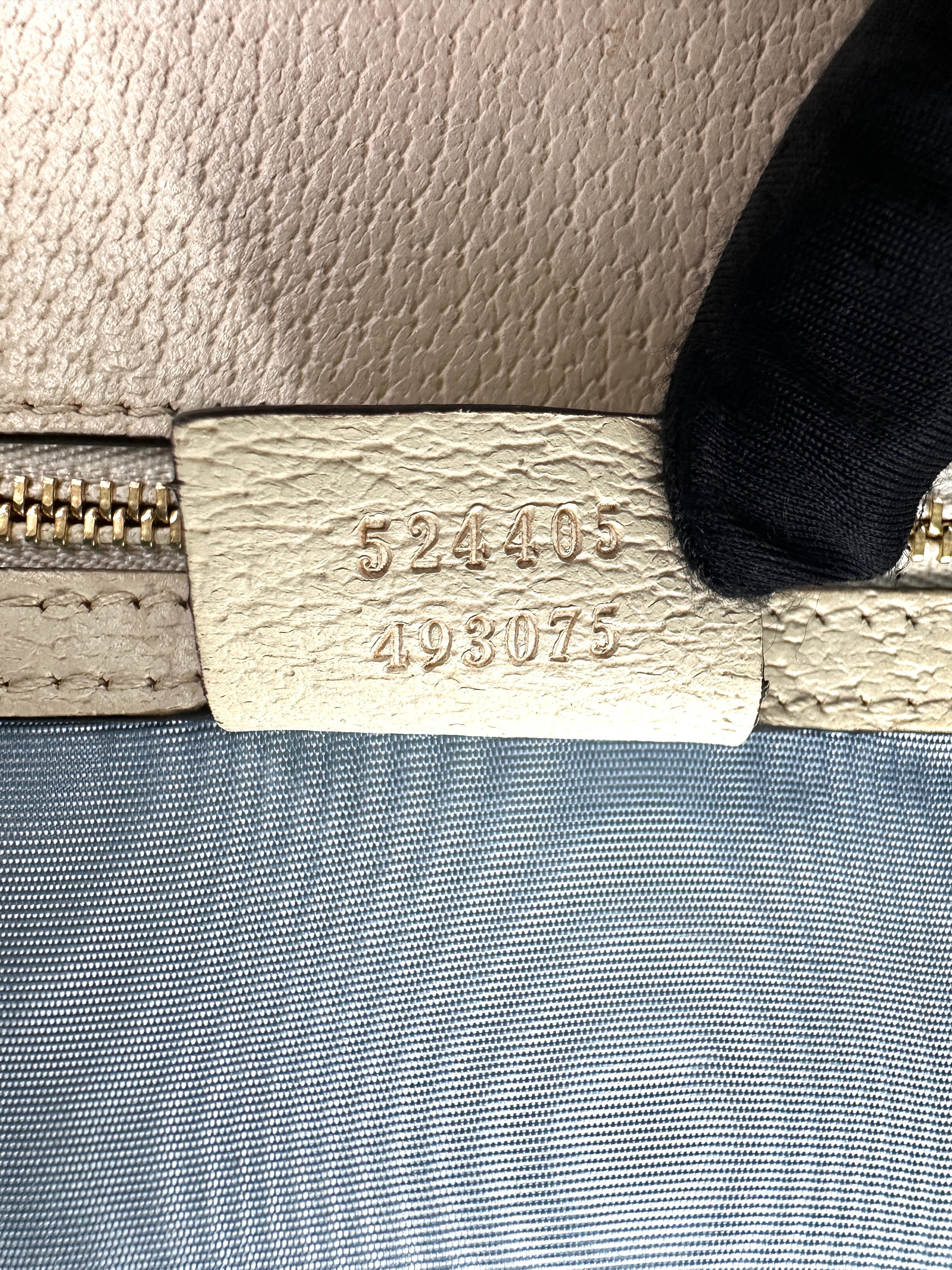 Gucci Sylvie Bee Star White Leather Shoulder Bag GG861