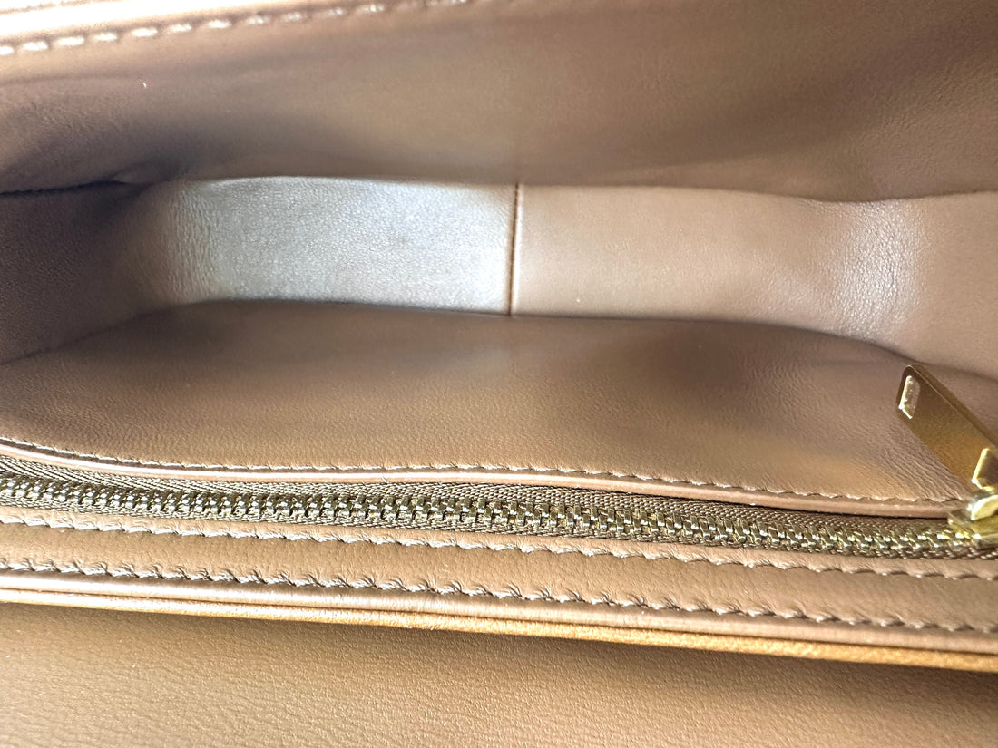 Celine Teen Triomphe White Canvas Shoulder Bag CEN260424