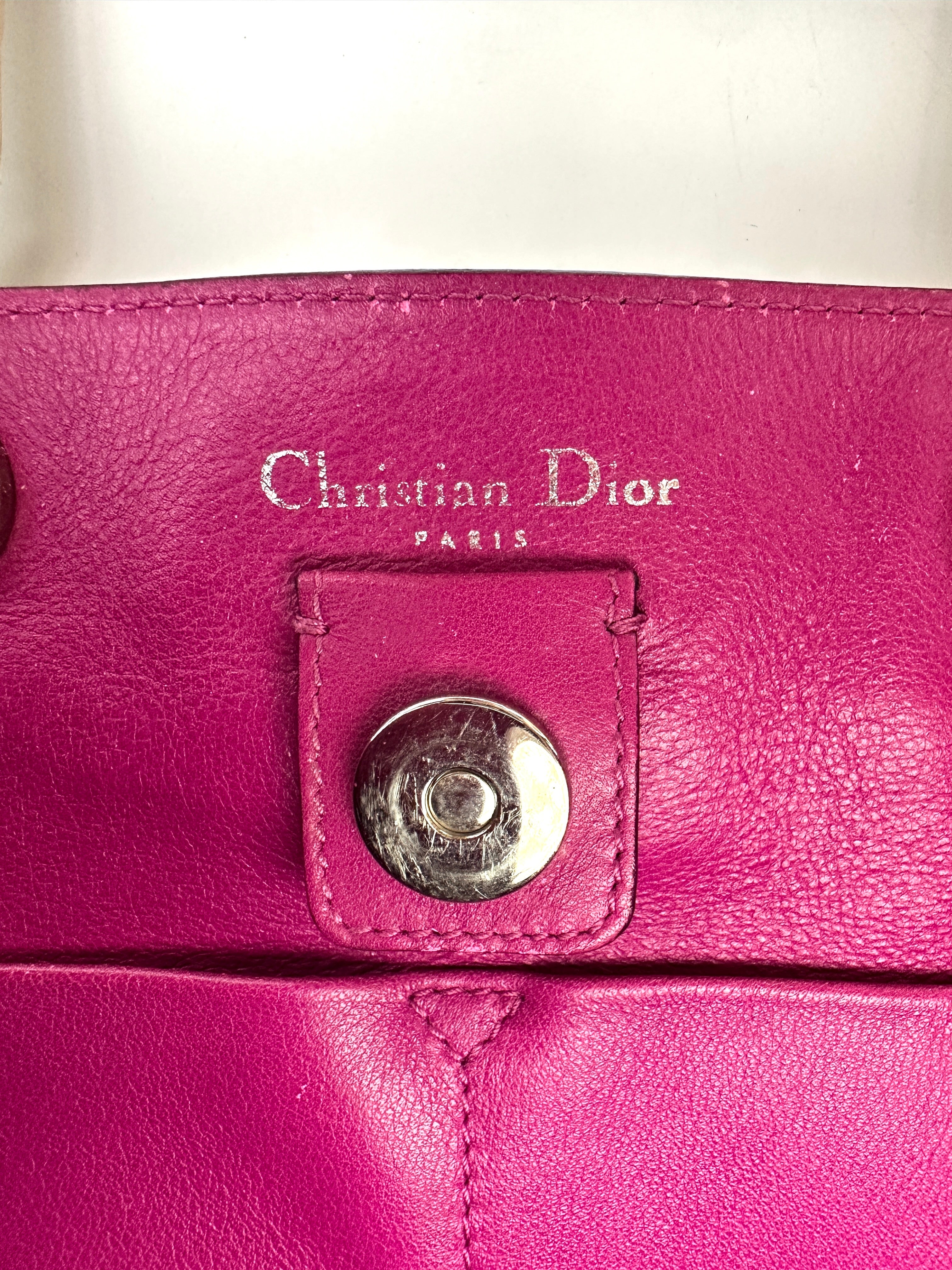 Christian Dior Diorissimo Beige Leather Large Size Handle Bag DR680