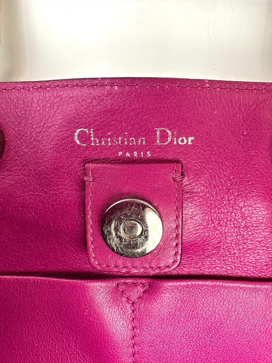 Christian Dior Diorissimo Beige Leather Large Size Handle Bag DR680