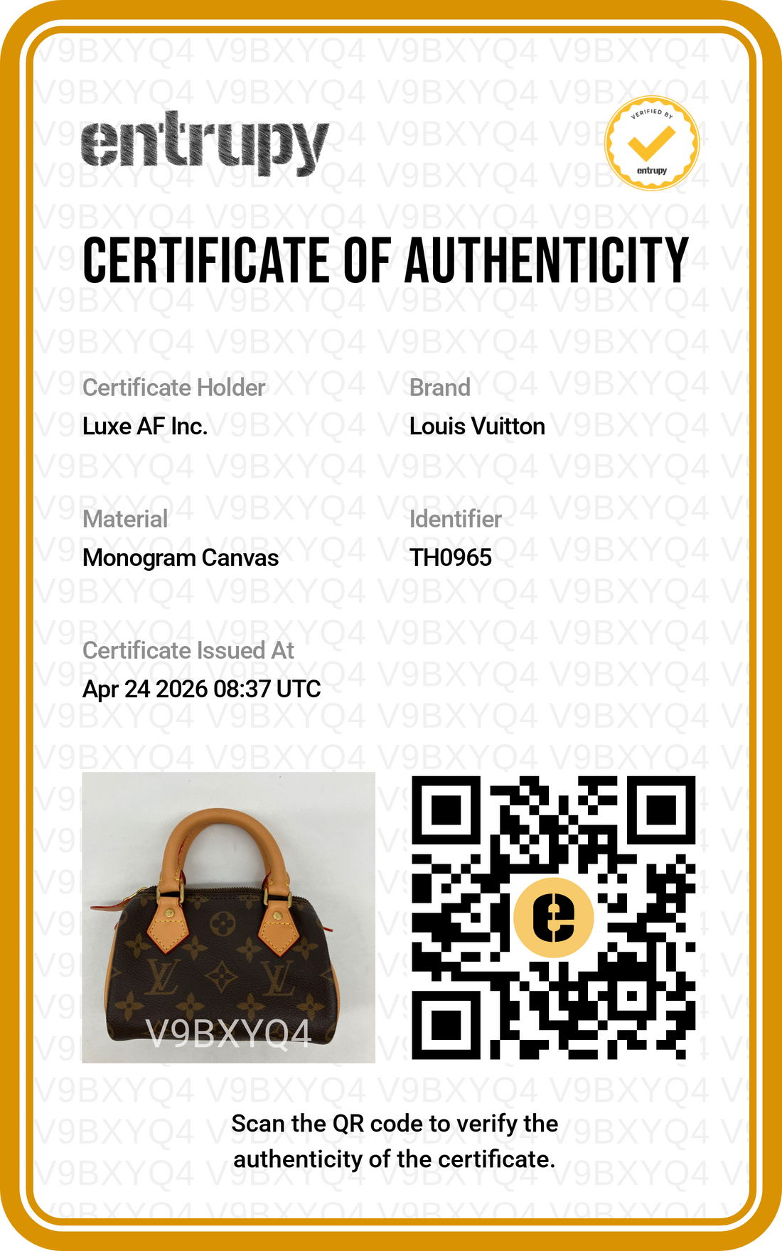 Louis Vuitton Speedy Monogram Canvas Handle Bag LV2476
