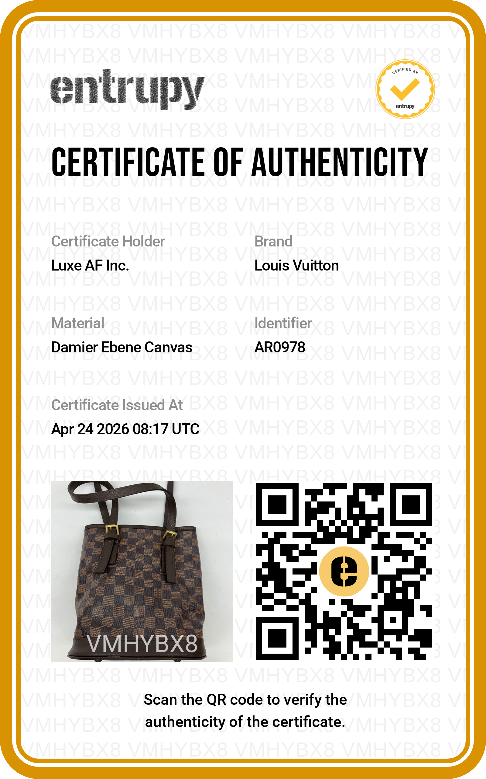 Louis Vuitton Damier Ebene Marais Bucket Bag LV2471