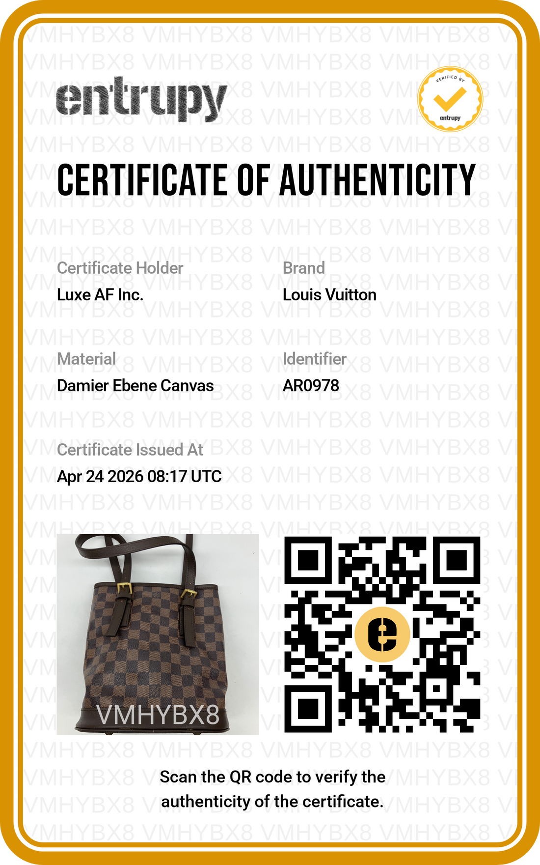 Louis Vuitton Damier Ebene Marais Bucket Bag LV2471