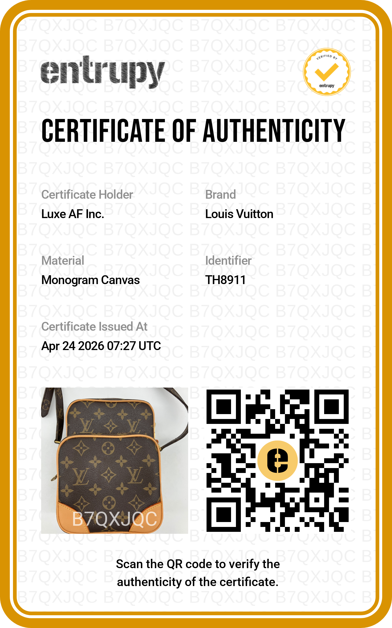 Louis Vuitton Amazone Monogram Canvas Shoulder Bag LV2473