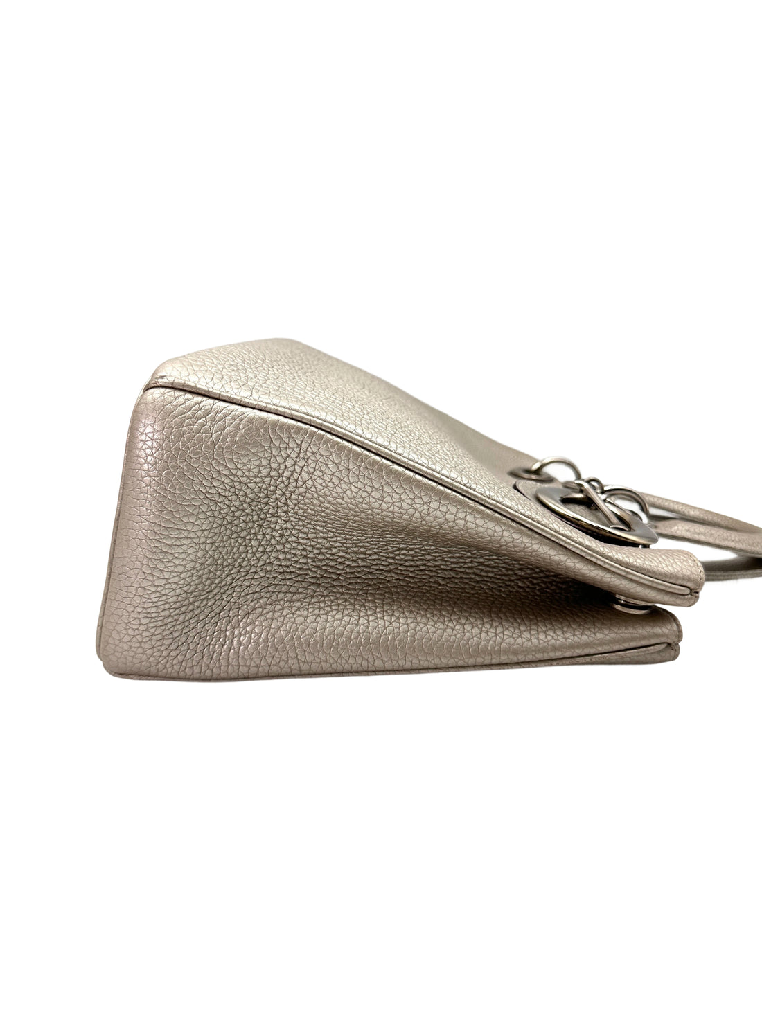 Christian Dior Diorissimo White Leather Medium Size Handle Bag With Pouch DR681