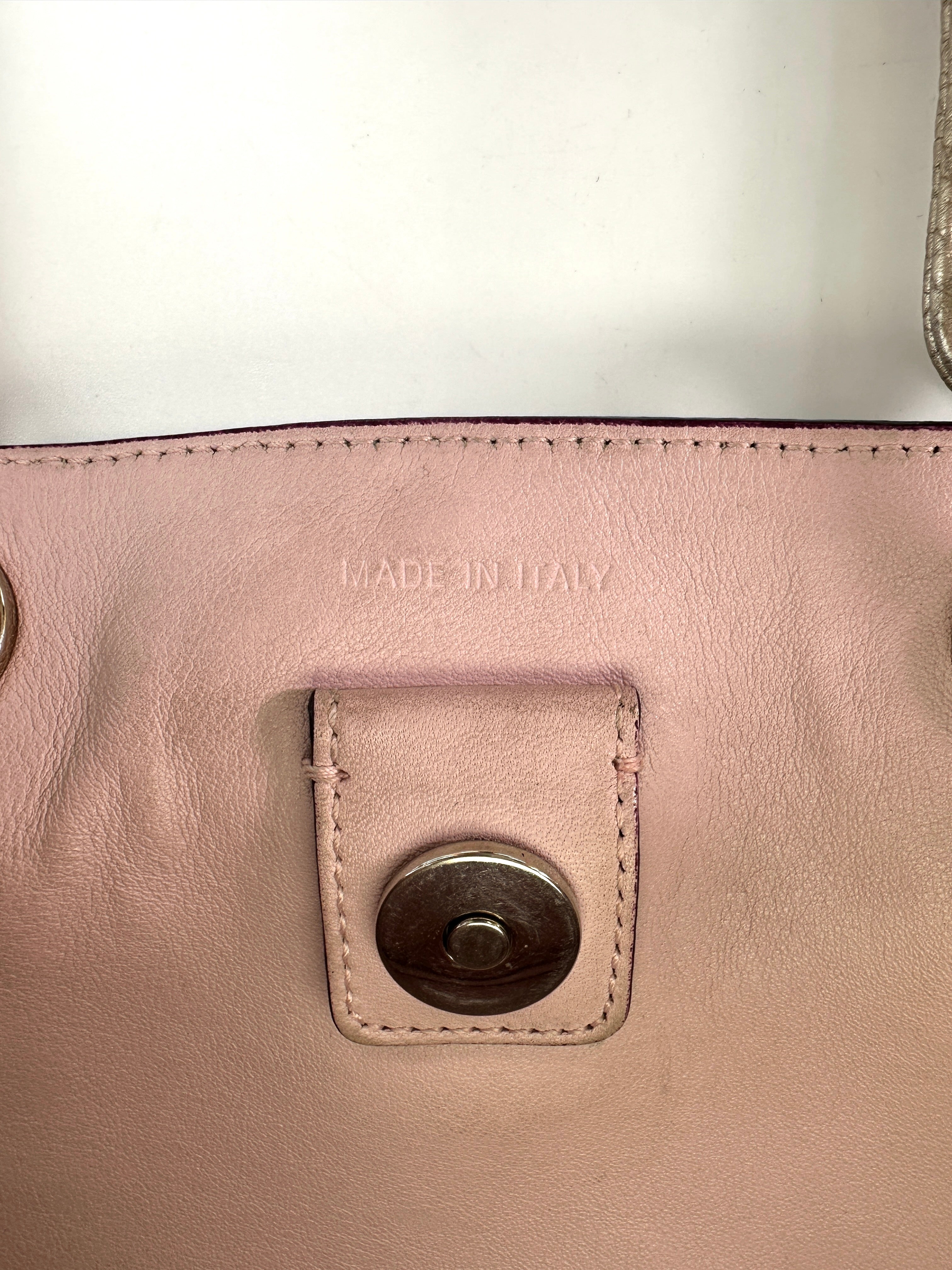 Christian Dior Diorissimo White Leather Medium Size Handle Bag With Pouch DR681