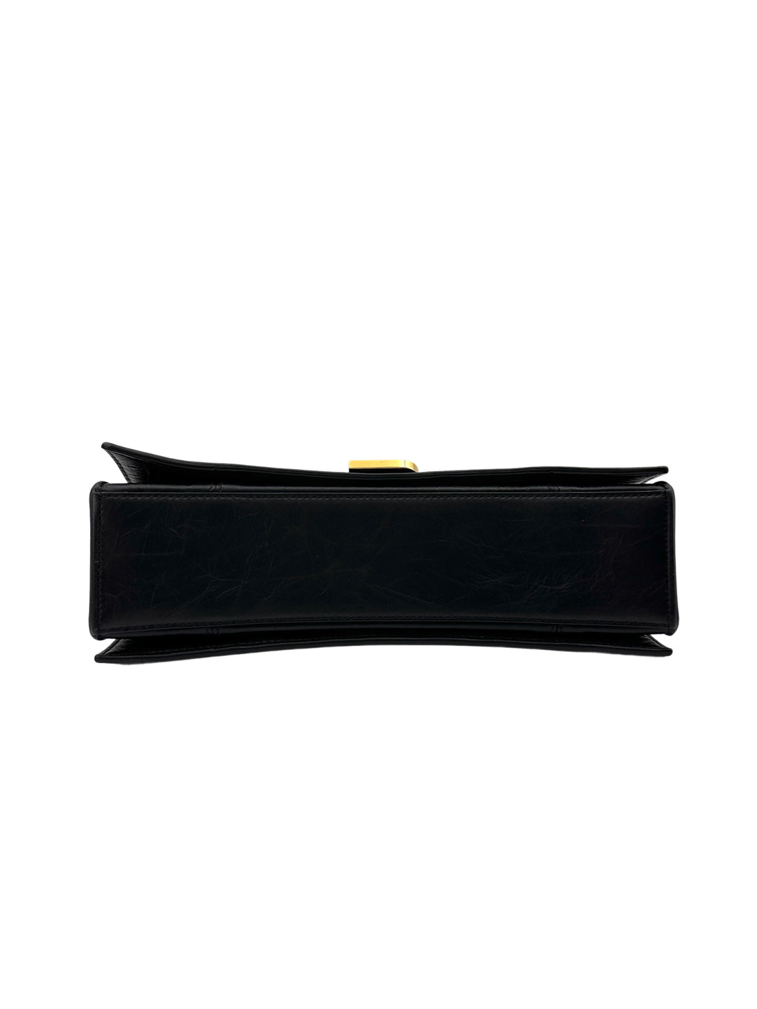 Balenciga Hourglass Black Crocodile Embossed Shoulder Bag BB64