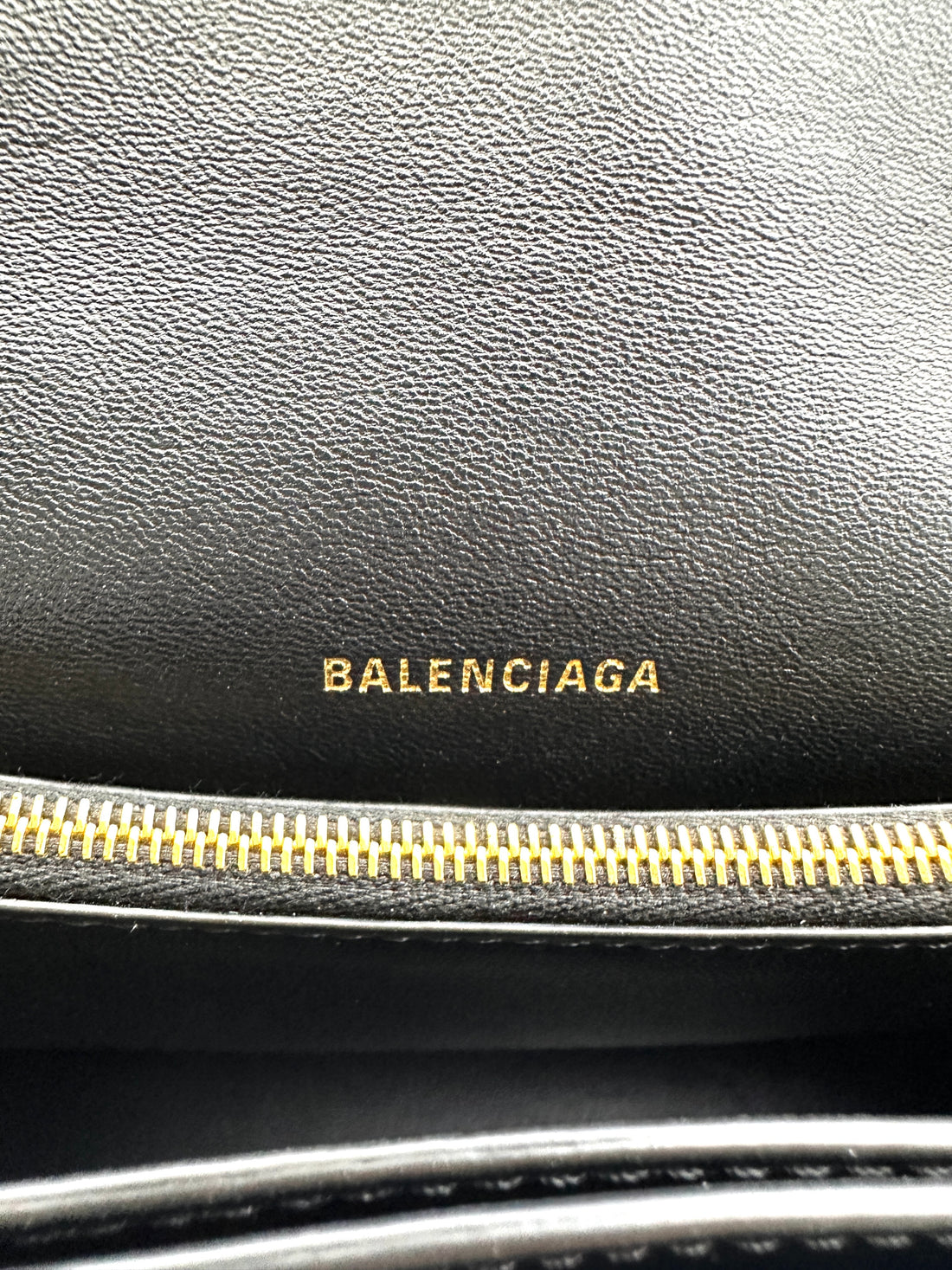 Balenciga Hourglass Black Crocodile Embossed Shoulder Bag BB64