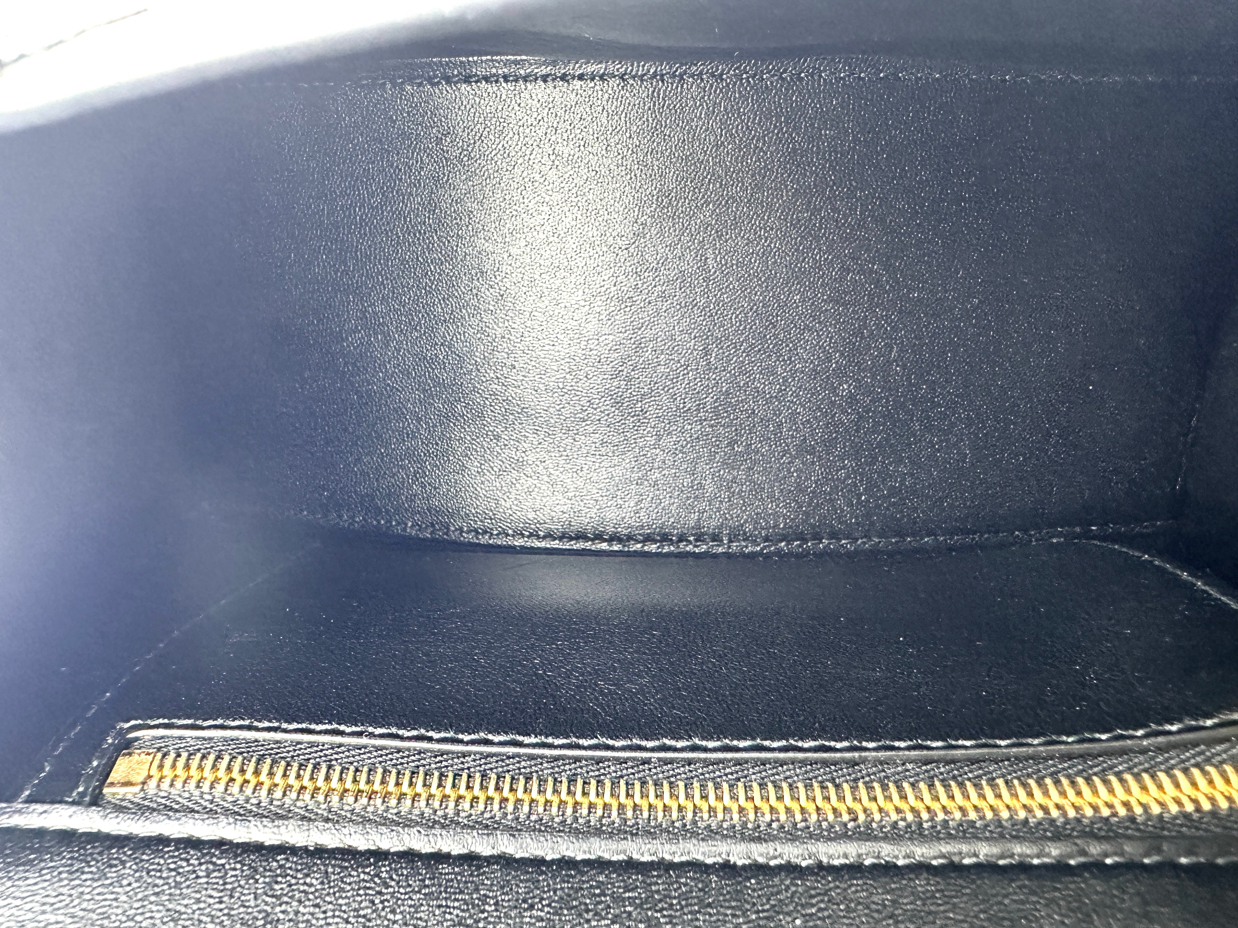 Balenciga Hourglass Black Crocodile Embossed Handle Bag BB65