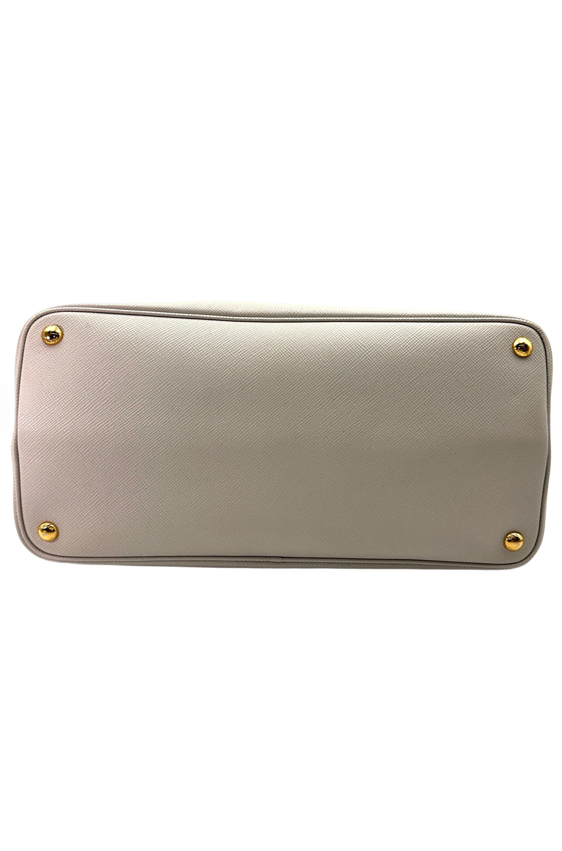 Prada Double White Saffiano Cuir Leather Handle Bag PR281