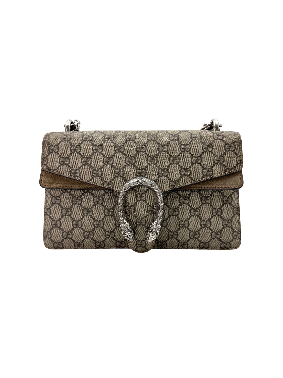 Gucci Dionysus GG Supreme Canvas Shoulder Bag With Beige Tirm GG862