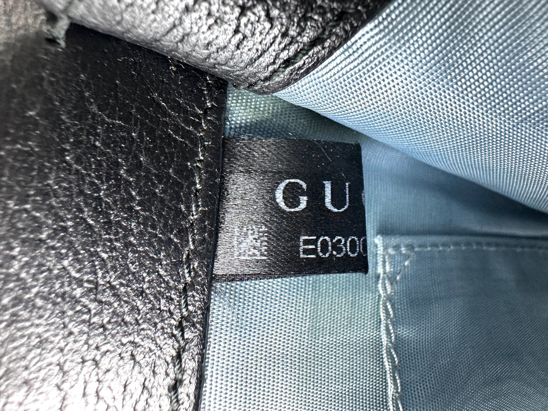 Gucci Sylvie Bee Star Black Leather Small Size Shoulder Bag IRIS180