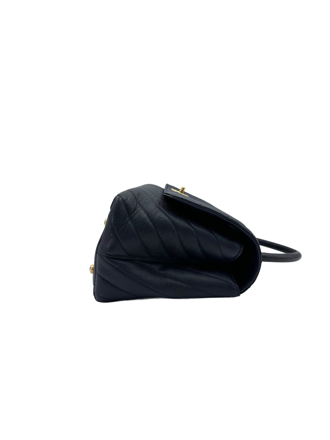 Chanel CoCo Handle Navy Chevron Quilted Leather Medium Size Shoulder Bag(26***71) CC1811