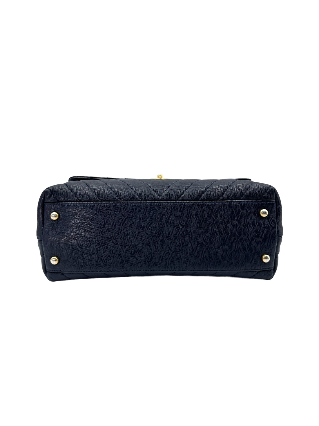 Chanel CoCo Handle Navy Chevron Quilted Leather Medium Size Shoulder Bag(26***71) CC1811
