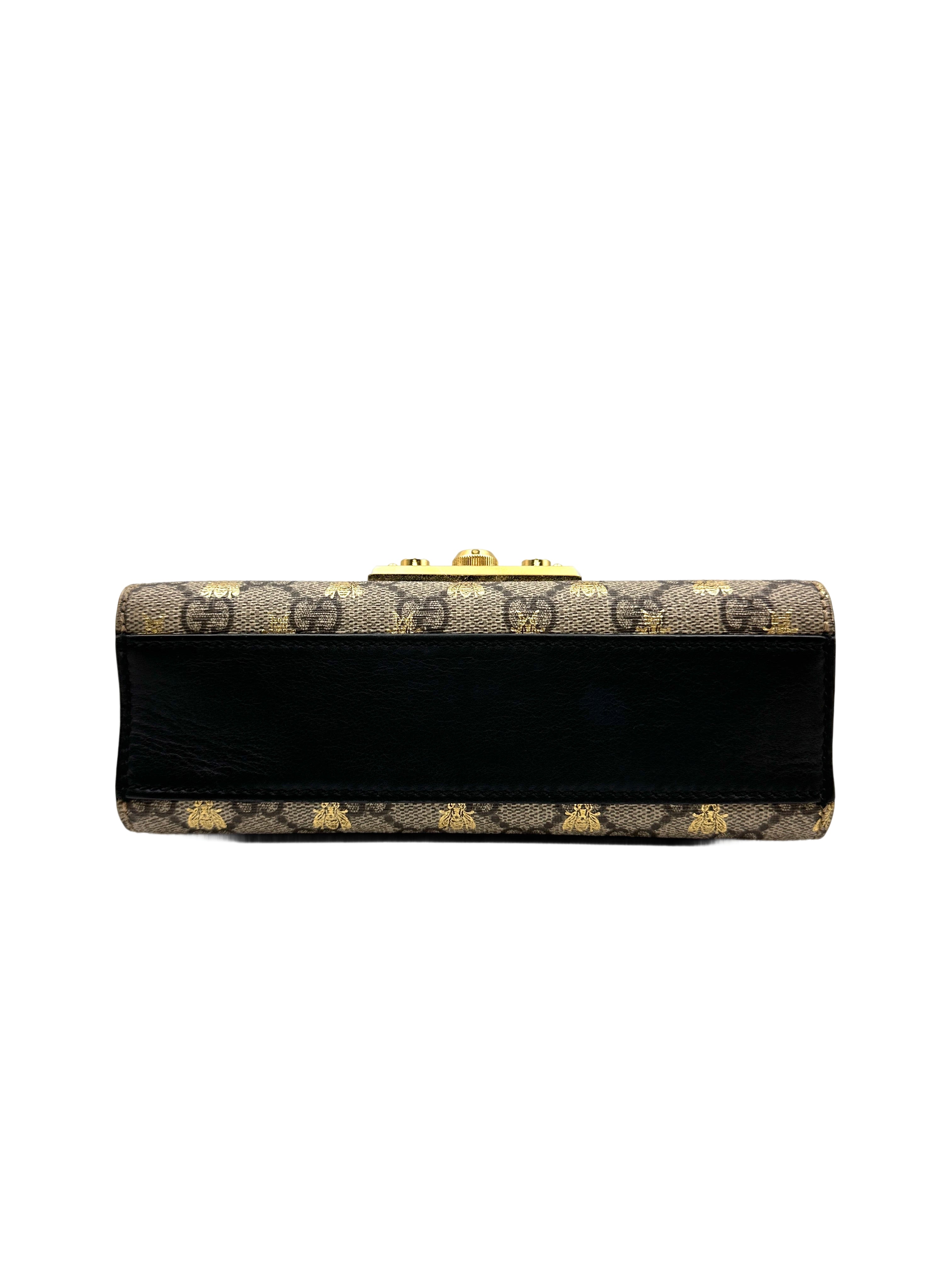 Gucci Padlock GG Supreme Bee Print Shoulder Bag GG863