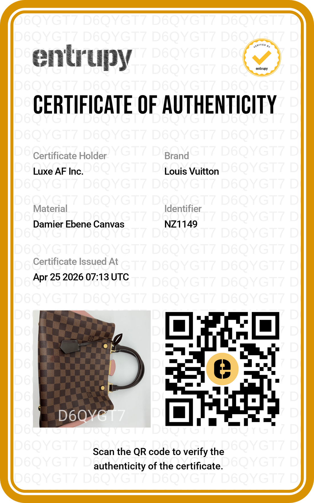 Louis Vuitton Brittany Damier Ebene Canvas Small Size Handle Bag LV2533