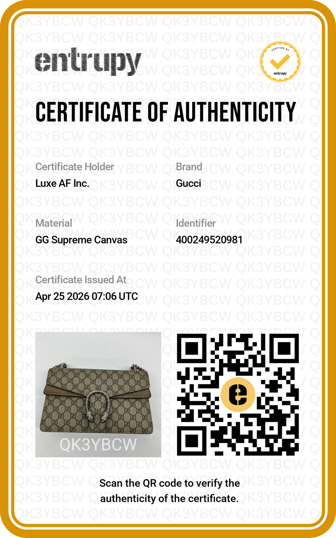 Gucci Dionysus GG Supreme Canvas Shoulder Bag With Beige Tirm GG862