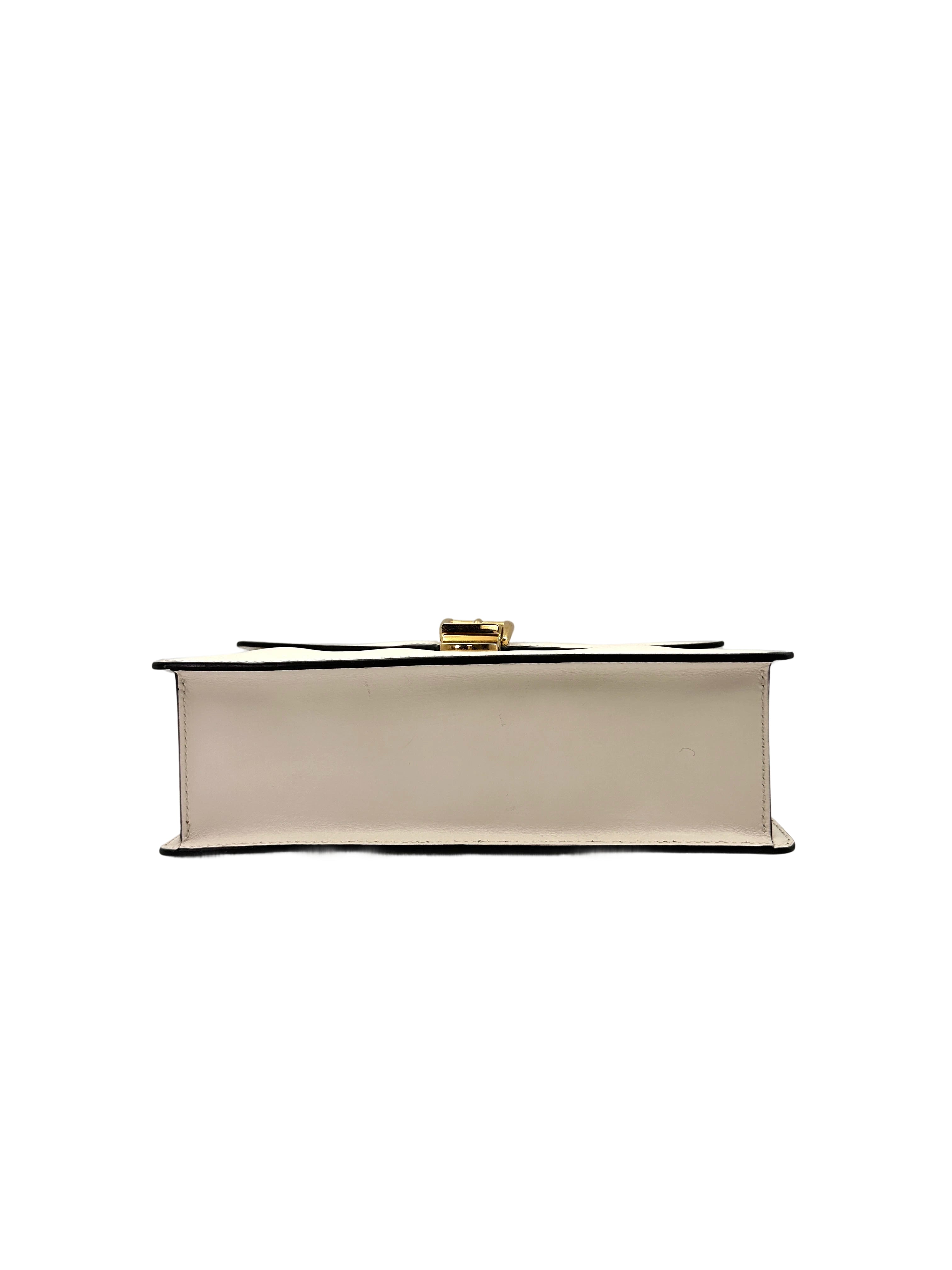 Gucci Sylvie White Leather Medium Size Shoulder Bag GG866