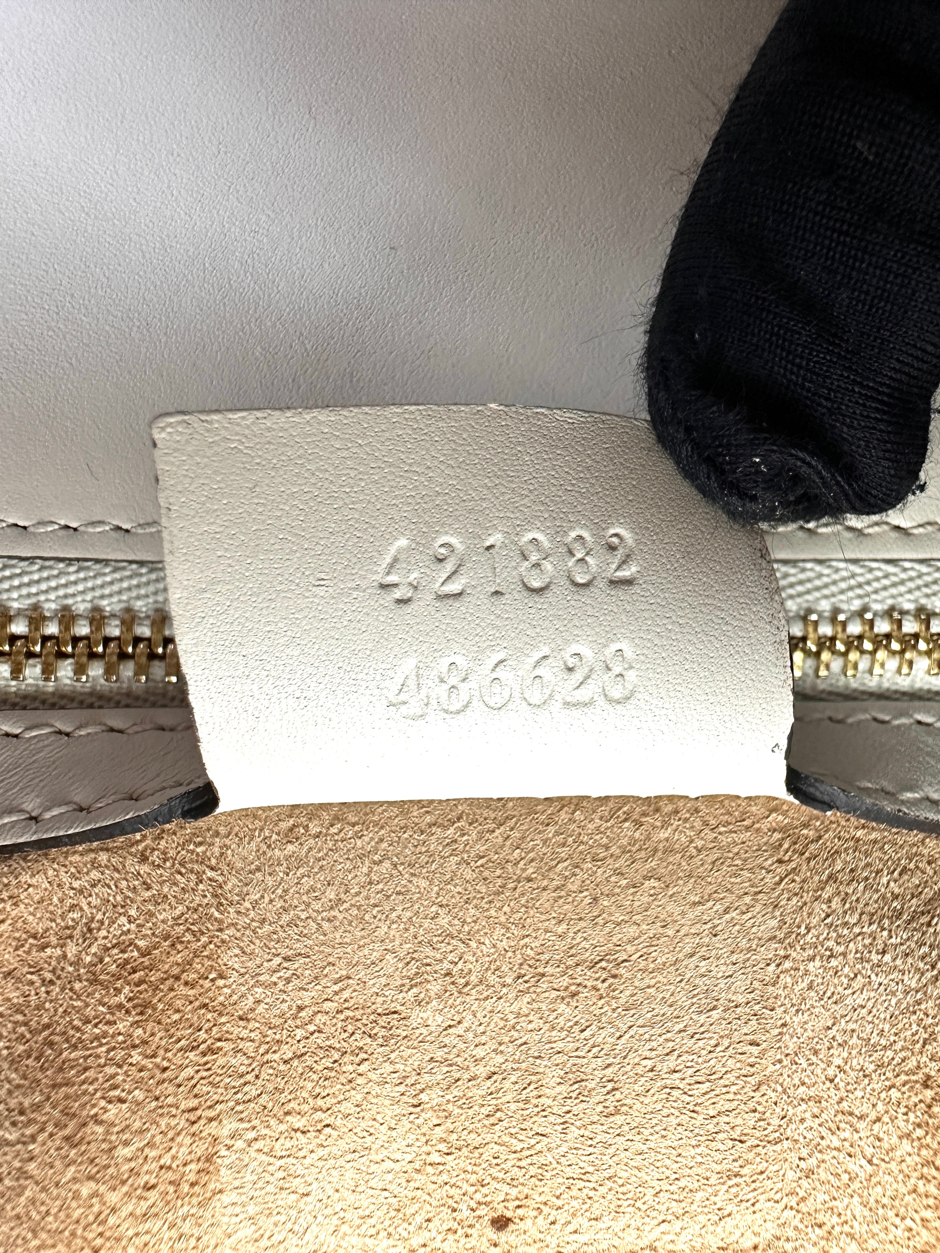 Gucci Sylvie White Leather Medium Size Shoulder Bag GG866