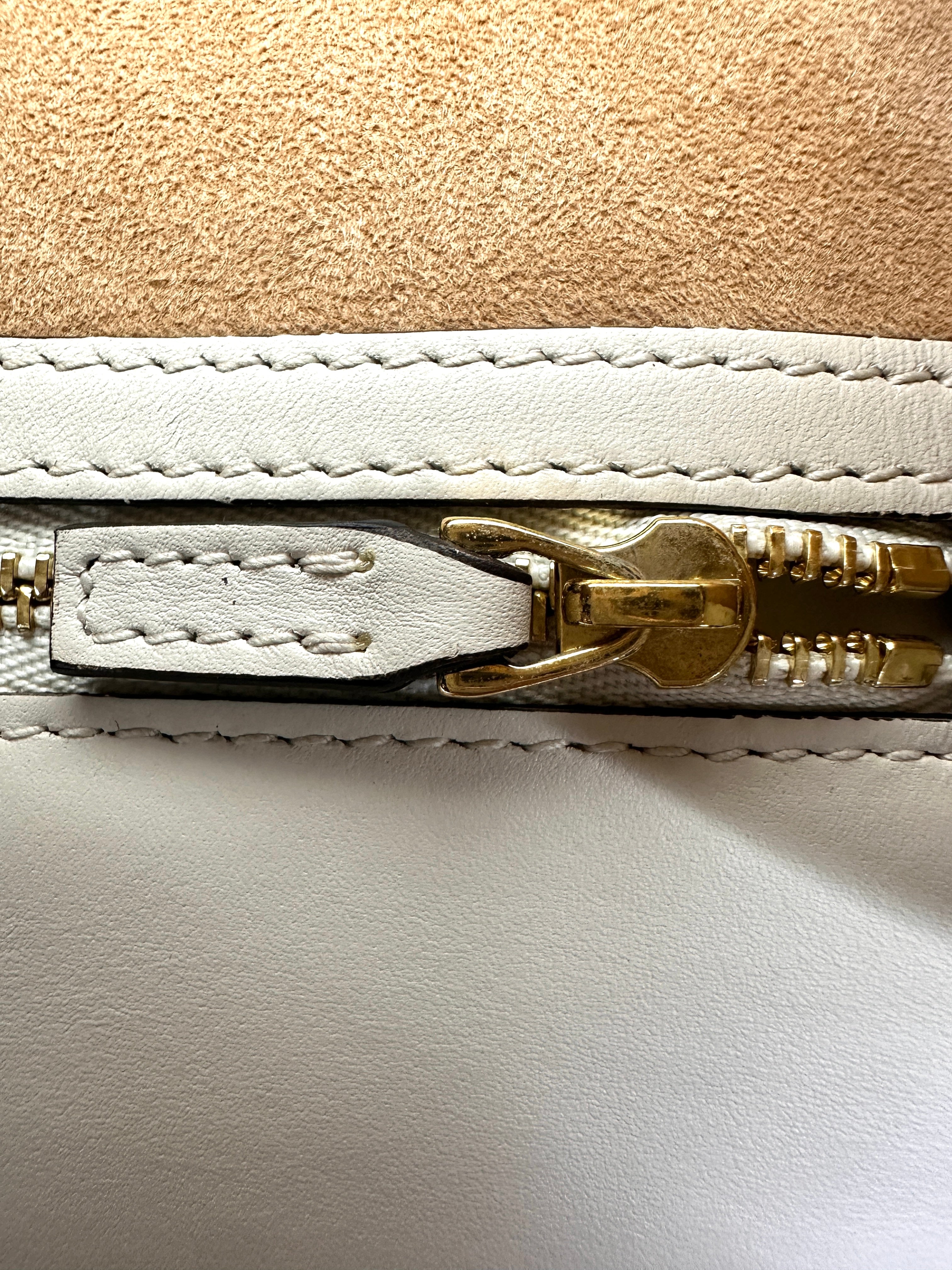 Gucci Sylvie White Leather Medium Size Shoulder Bag GG866