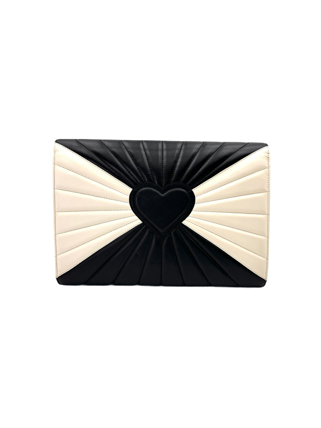 Gucci Queen Margaret Bee Black/White Quilted Leather Clutch Bag GG865