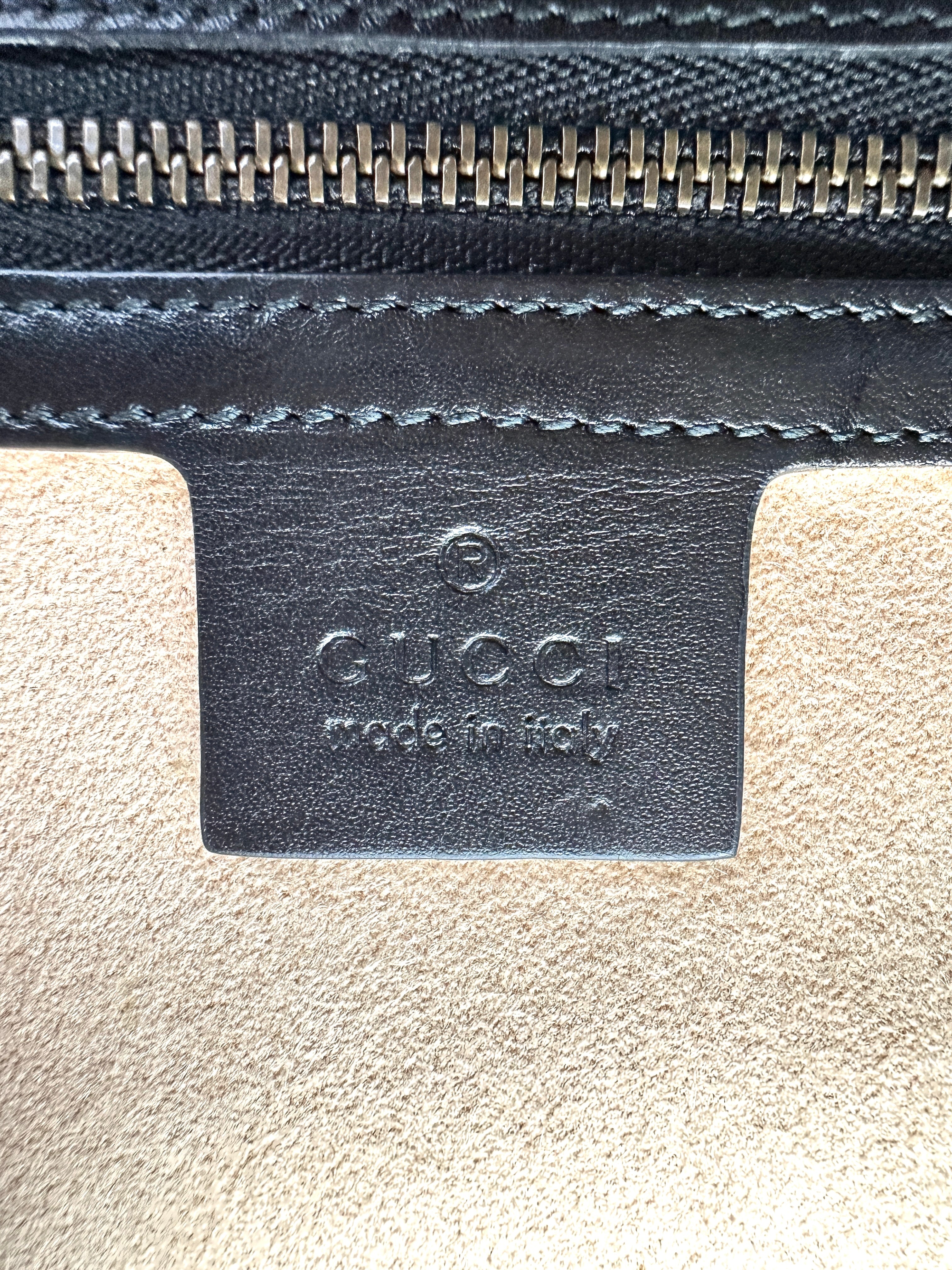 Gucci Queen Margaret Bee Black/White Quilted Leather Clutch Bag GG865