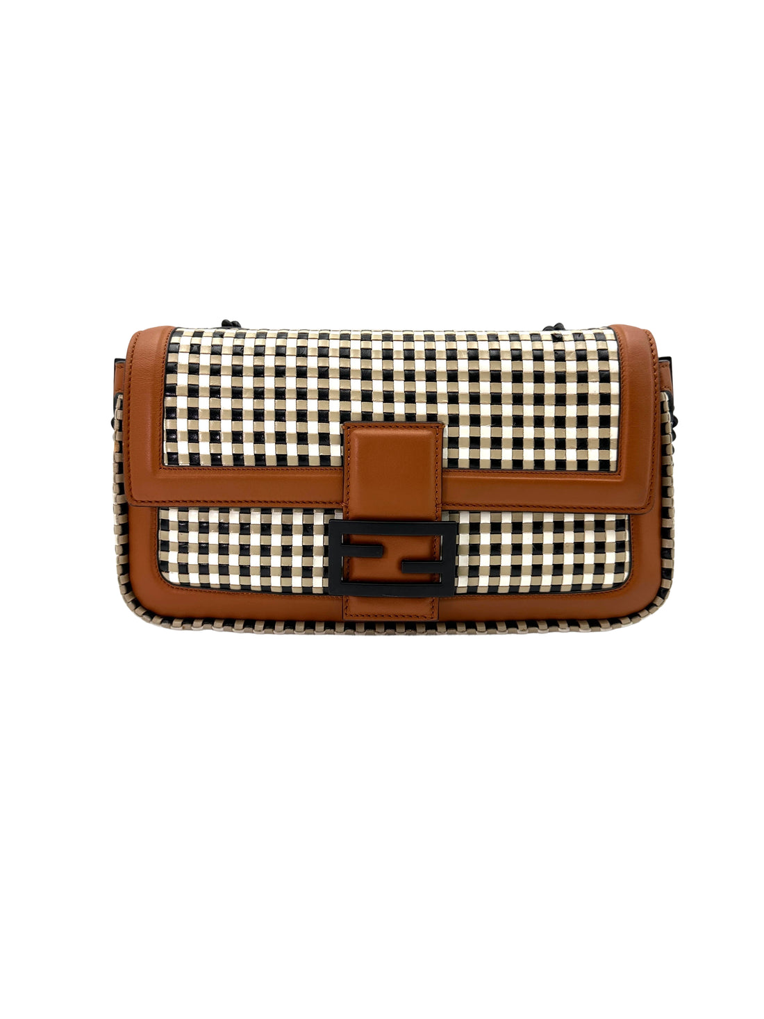Fendi Baguette Interlaced Leather Shoulder Bag FF94