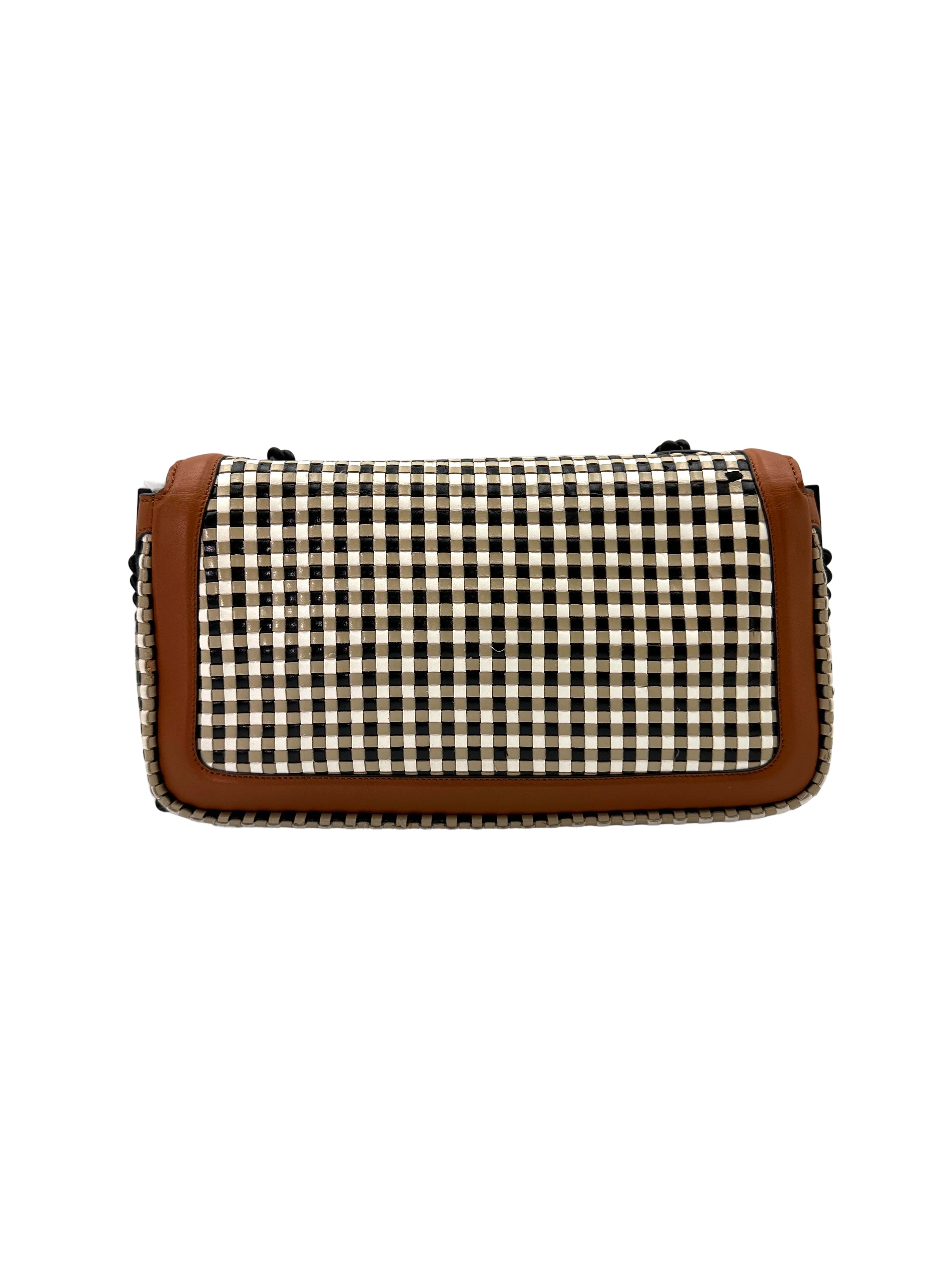 Fendi Baguette Interlaced Leather Shoulder Bag FF94